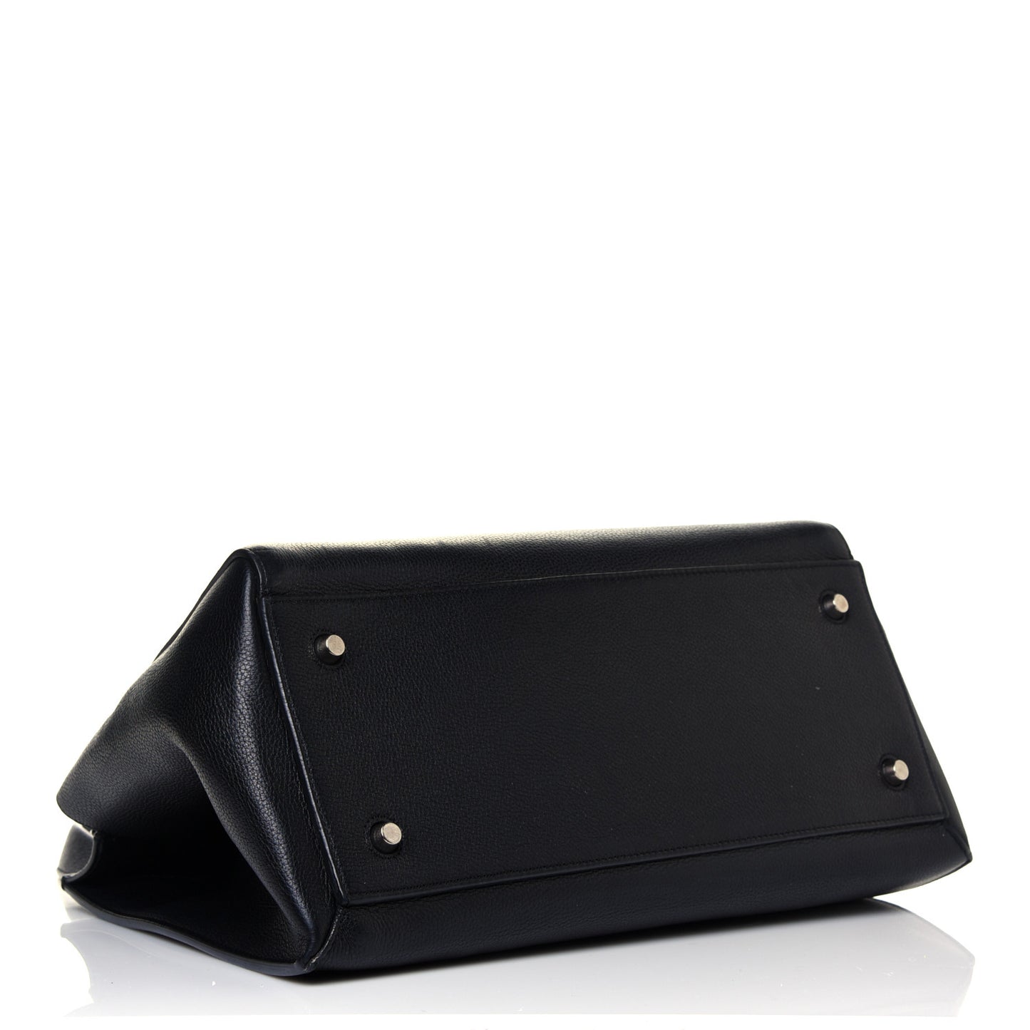 Grained Calfskin Medium Edge Shoulder Bag Black