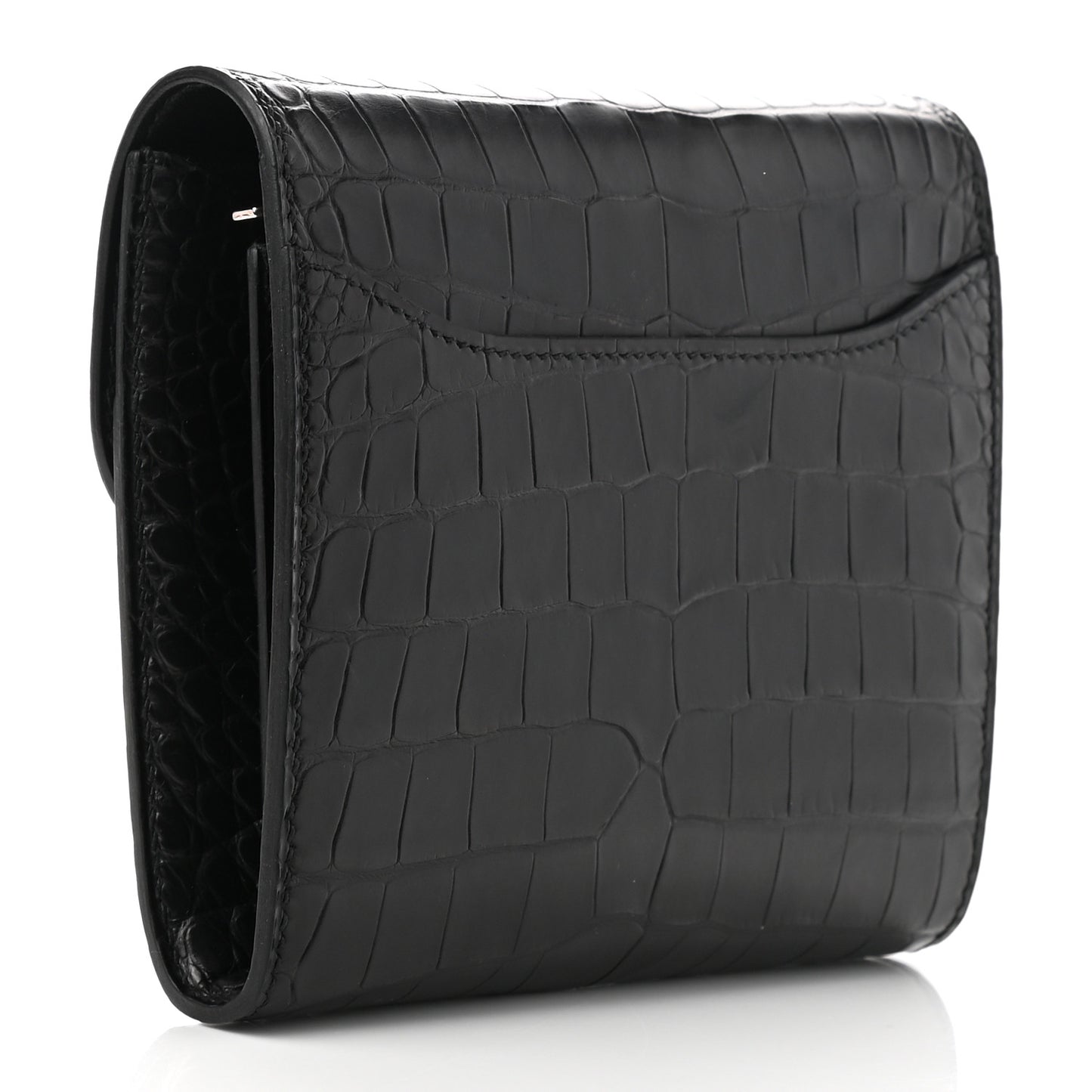 Matte Alligator Constance Short Wallet Black