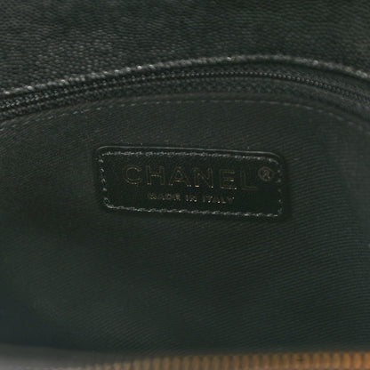 Chanel Caviar Lizard Embossed Quilted Small Coco Handle Flap Black 6 of 9
