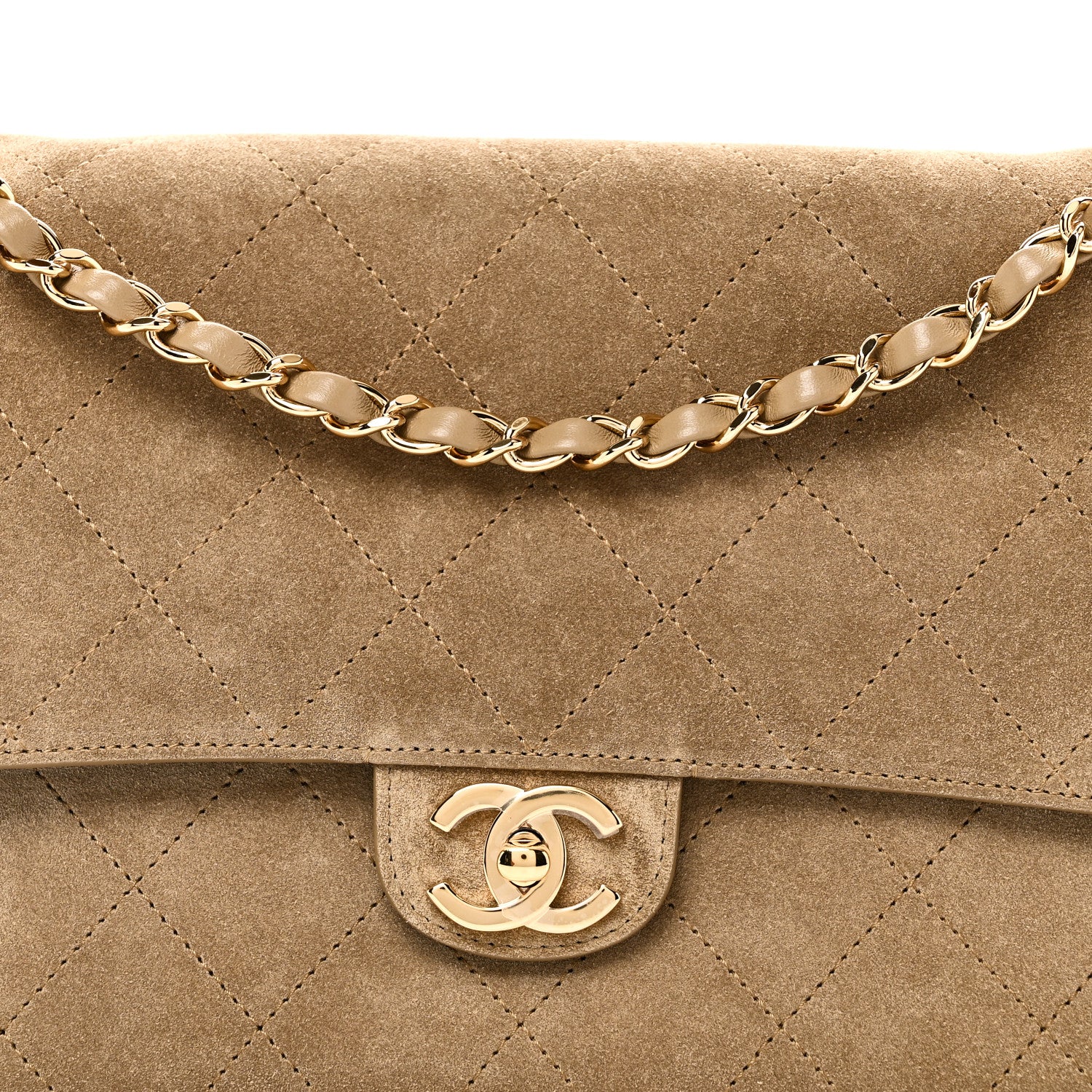 Chanel Suede Calfskin Small Souplissimo Maxi Flap Dark Beige 8 of 11