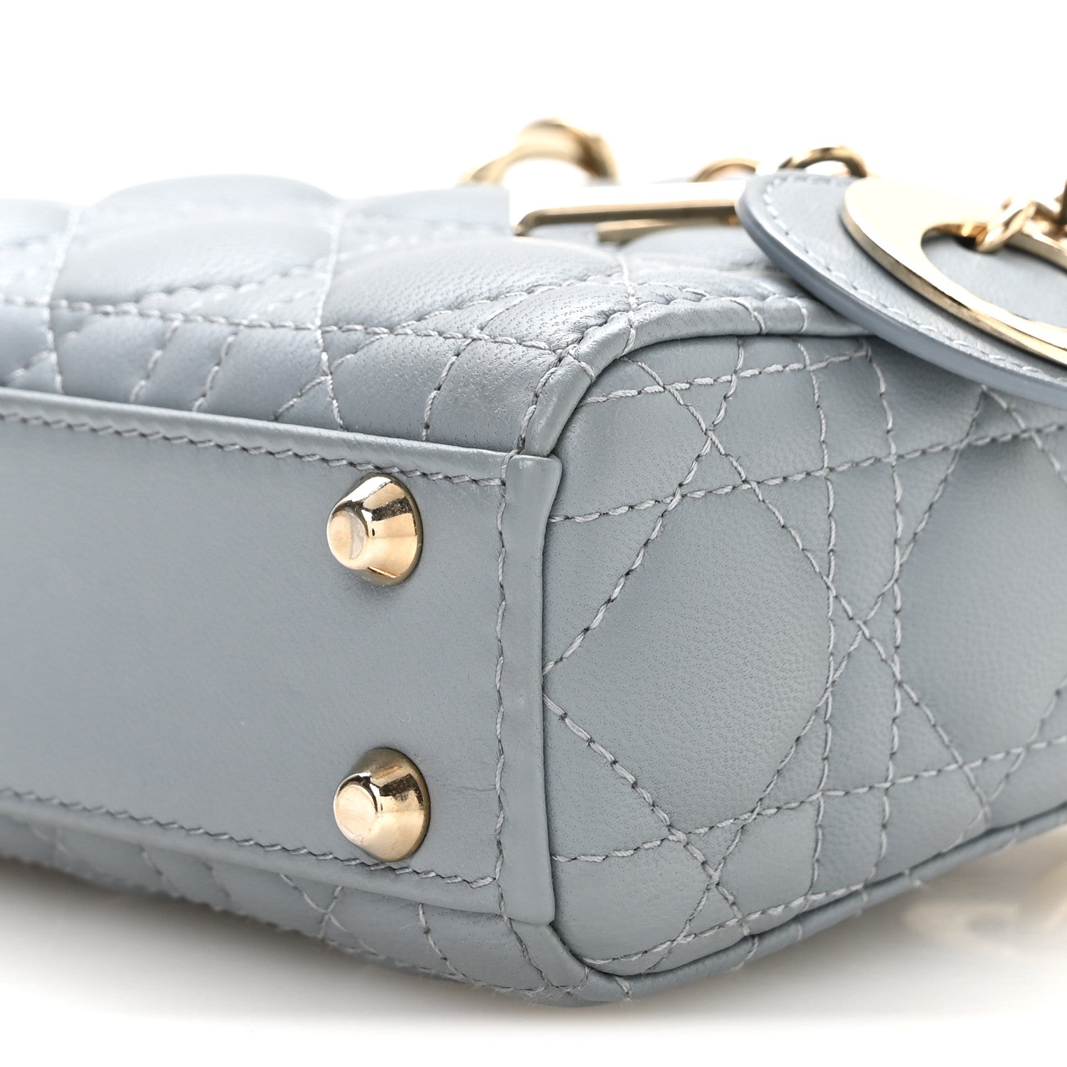 Christian Dior Lambskin Cannage Micro Lady Dior Cloud Blue 10 of 10