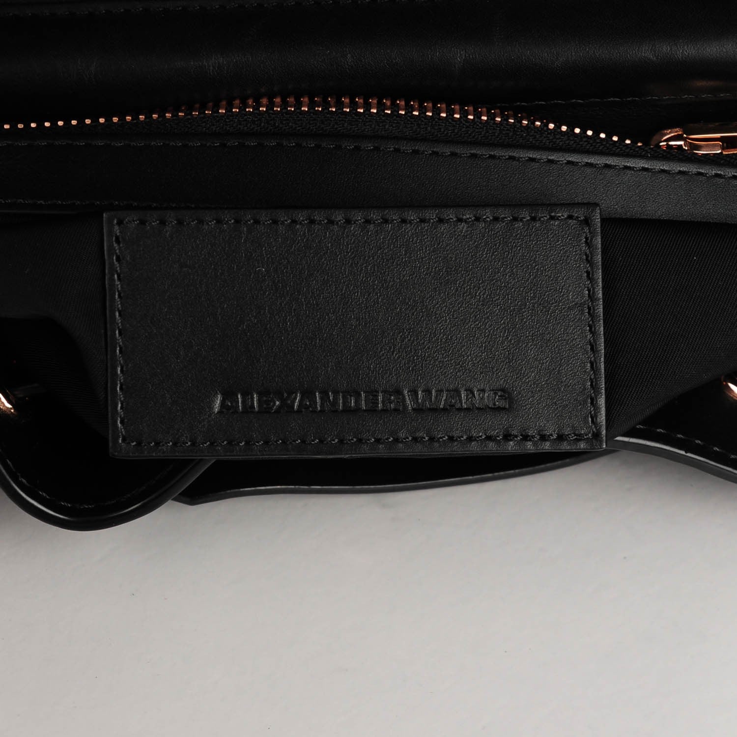 Alexander Wang Pebbled Calfskin Prisma Skeletal Backpack Black Rose Gold Hardware 6 of 7