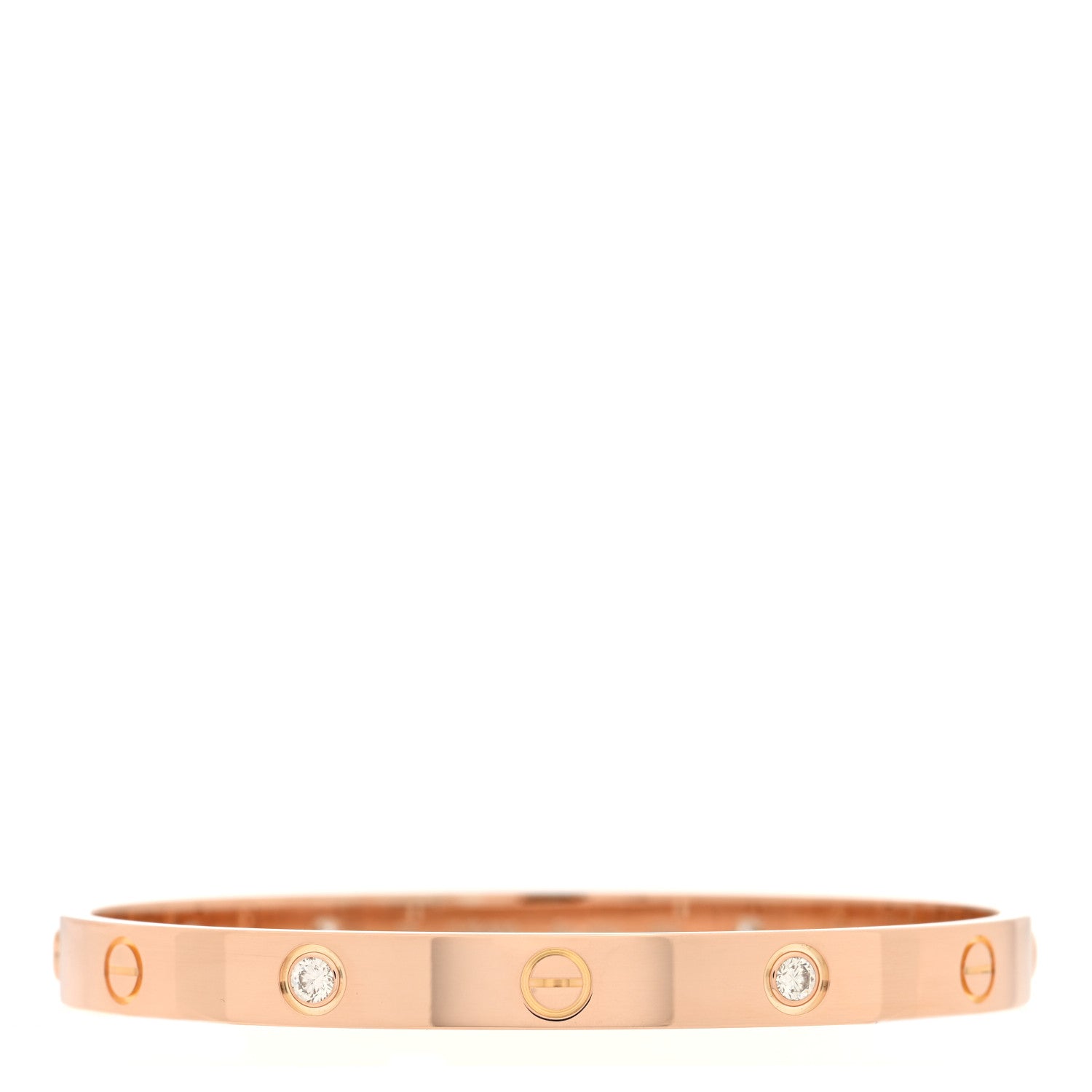 Cartier 18K Pink Gold 4 Diamond LOVE Bracelet 18 1 of 8