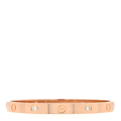 Cartier 18K Pink Gold 4 Diamond LOVE Bracelet 18 1 of 8