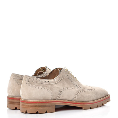 Christian Louboutin Mens Veau Velours Charlie Me Flat Oxfords 45 Galet 4 of 11