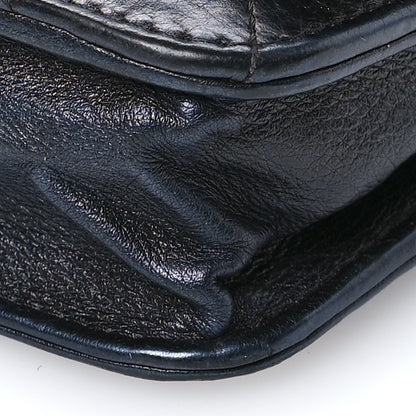 Chanel Metallic Calfskin Quilted Boy Wallet On Chain WOC Navy Blue 11 of 12