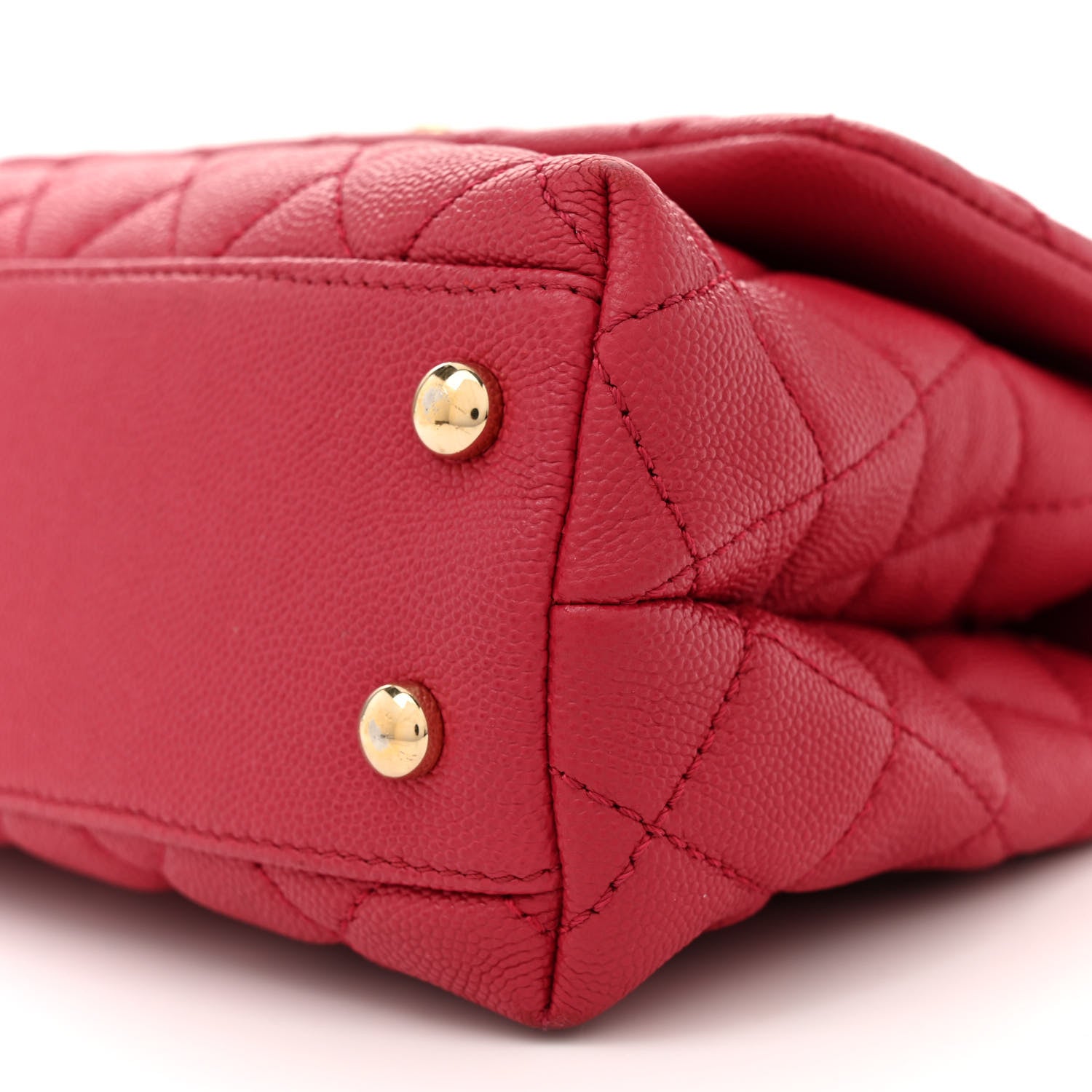 Chanel Caviar Quilted Mini Coco Handle Flap Dark Pink 10 of 14