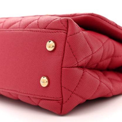 Chanel Caviar Quilted Mini Coco Handle Flap Dark Pink 10 of 14