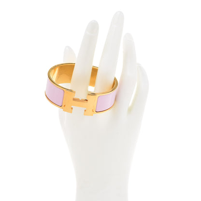 Hermes Enamel Wide Clic Clac H Bracelet PM Rose Dragee 2 of 7