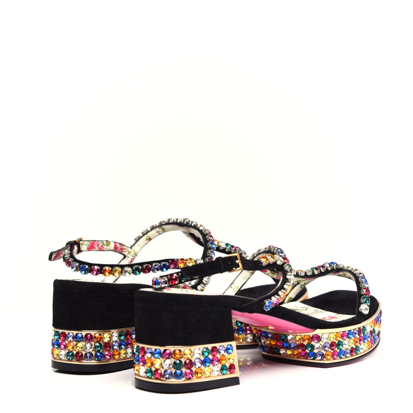 Kid Scamosciato Crystal Mira Platform Sandals 39 Multicolor