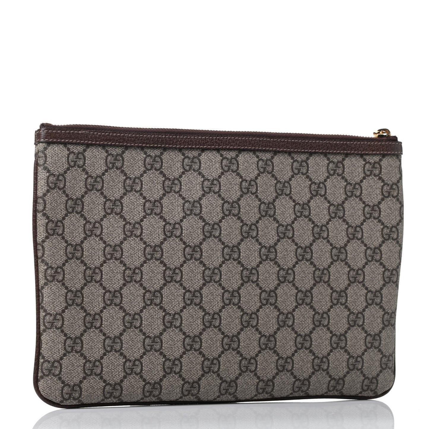 GG Supreme Monogram Large Ophidia Pouch Clutch Brown