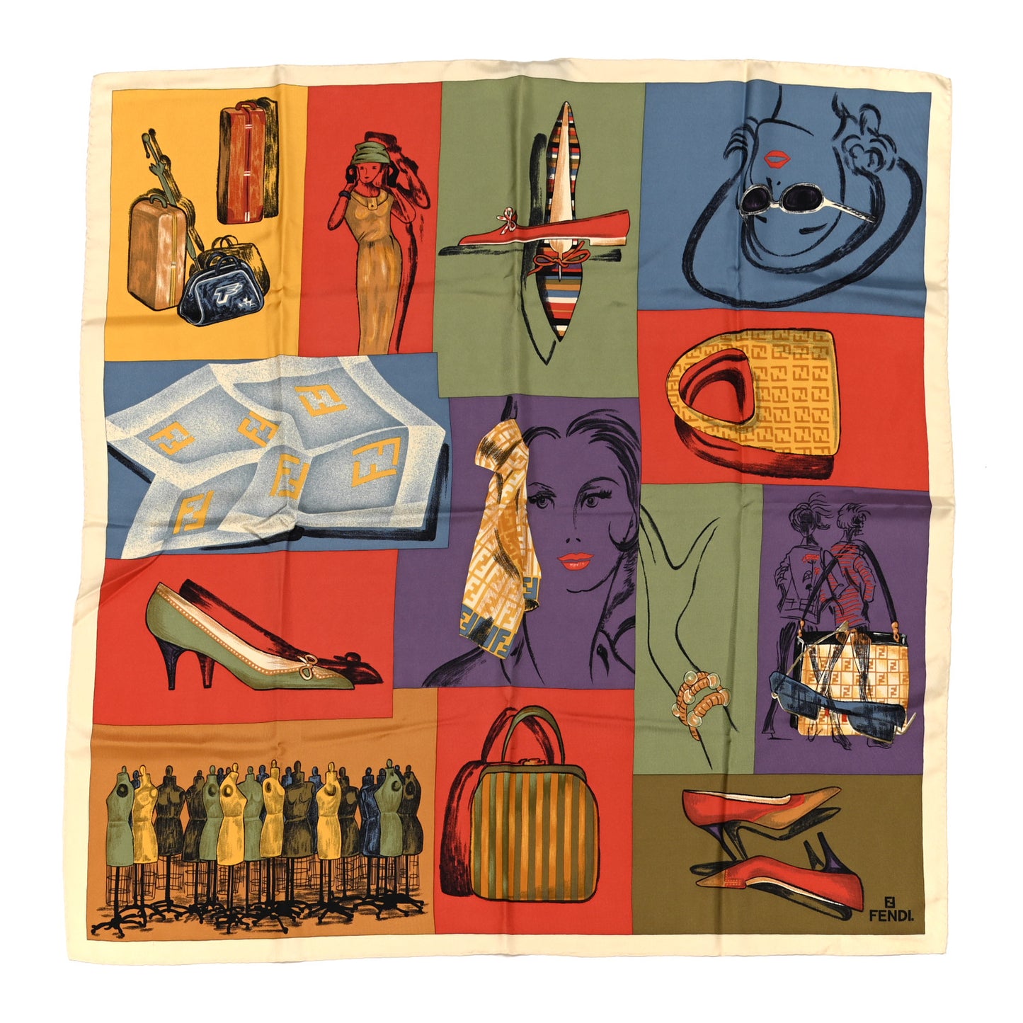 Silk Square Scarf Multicolor