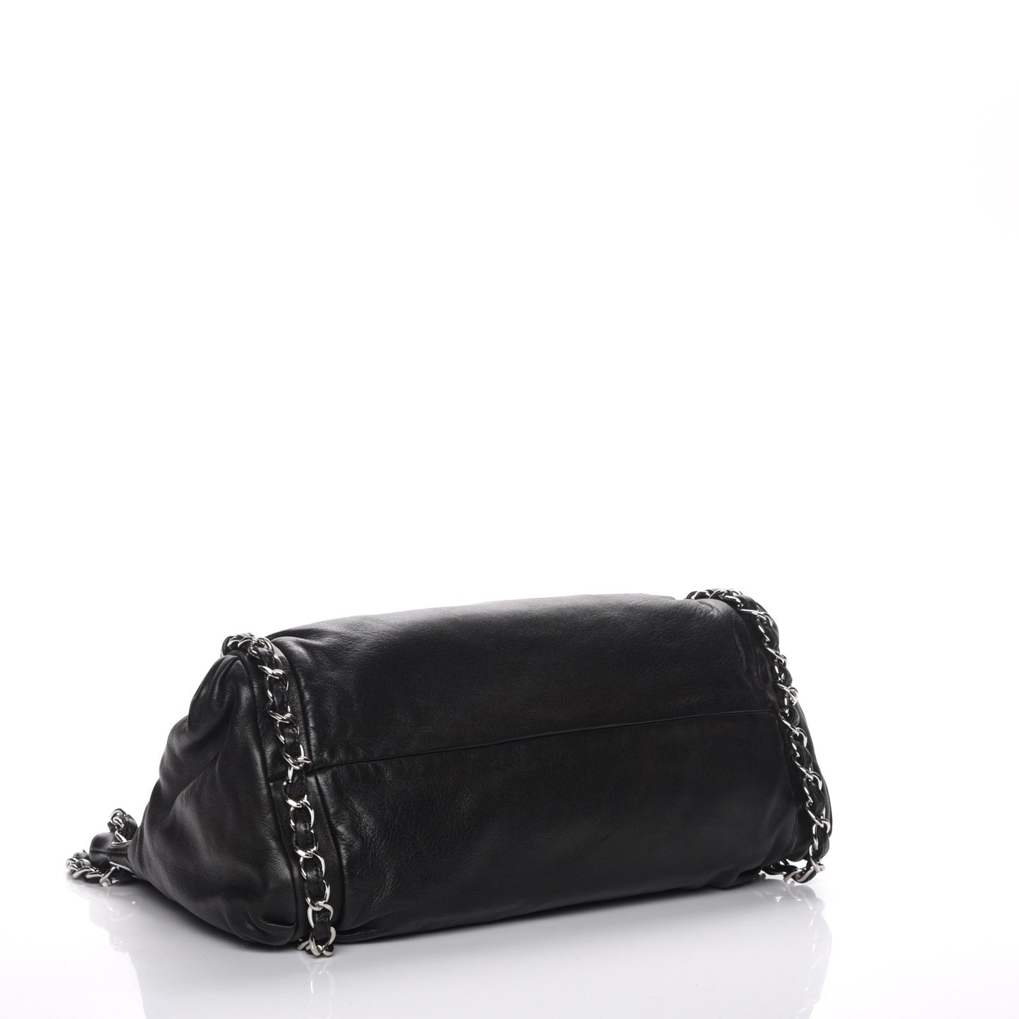 Lambskin Large Sharpei Shoulder Bag Black