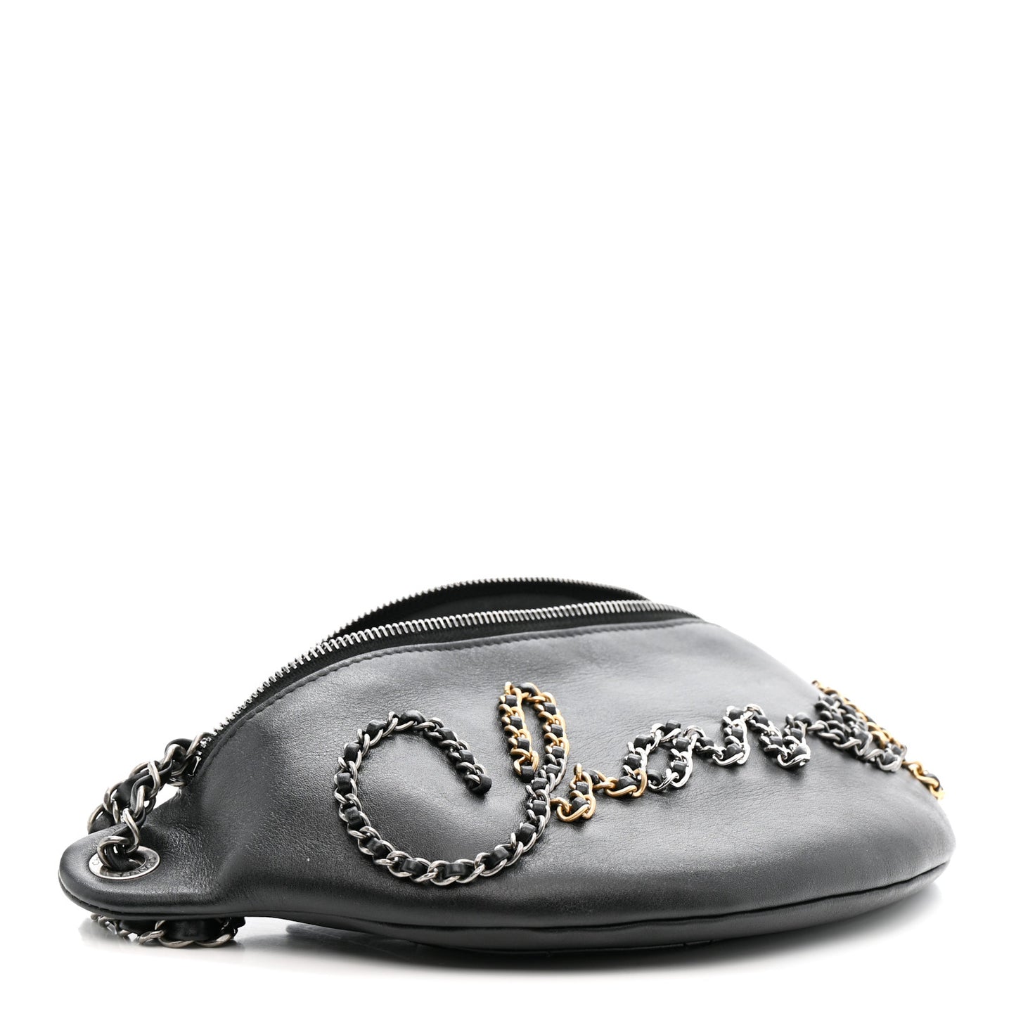 Calfskin Chain 20s Signe Waist Bag Black
