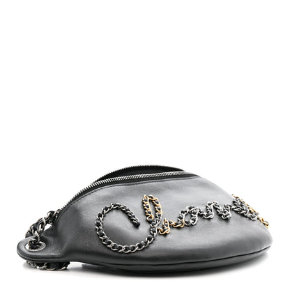 Chanel Calfskin Chain 20s Signe Waist Bag Black 4 of 12