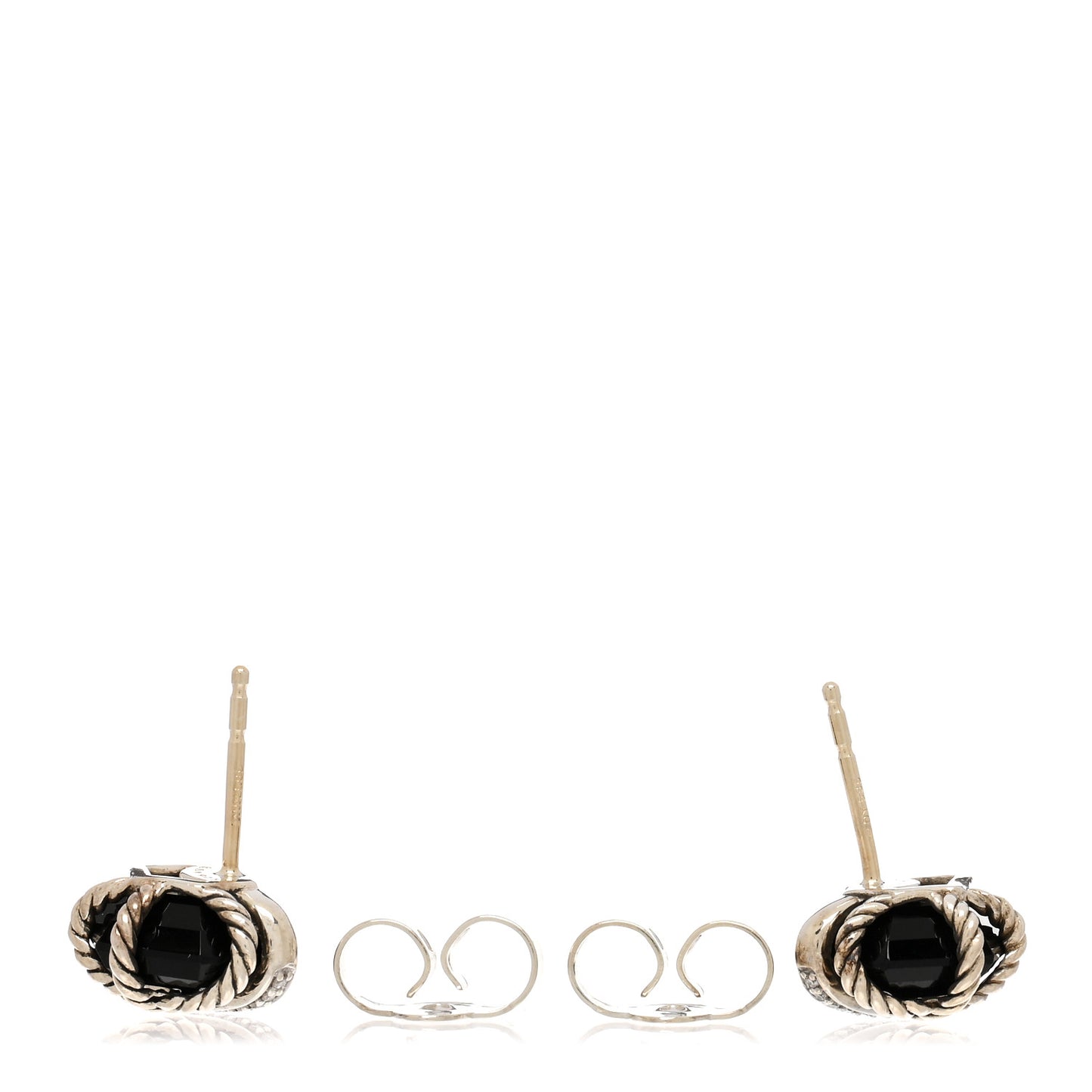 Sterling Silver Diamond Black Onyx 11mm Cable Wrap Earrings