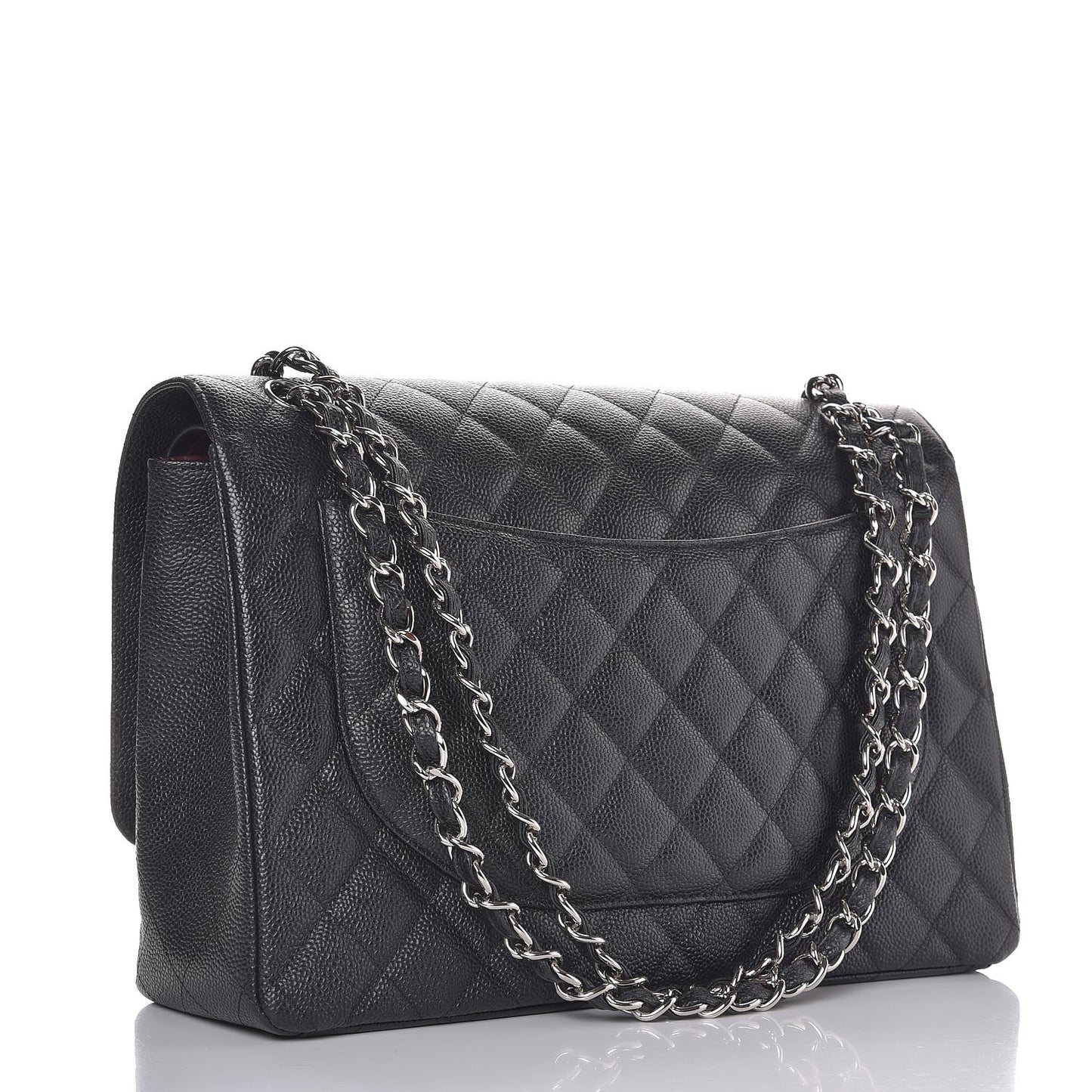 Caviar Quilted Maxi Double Flap Black