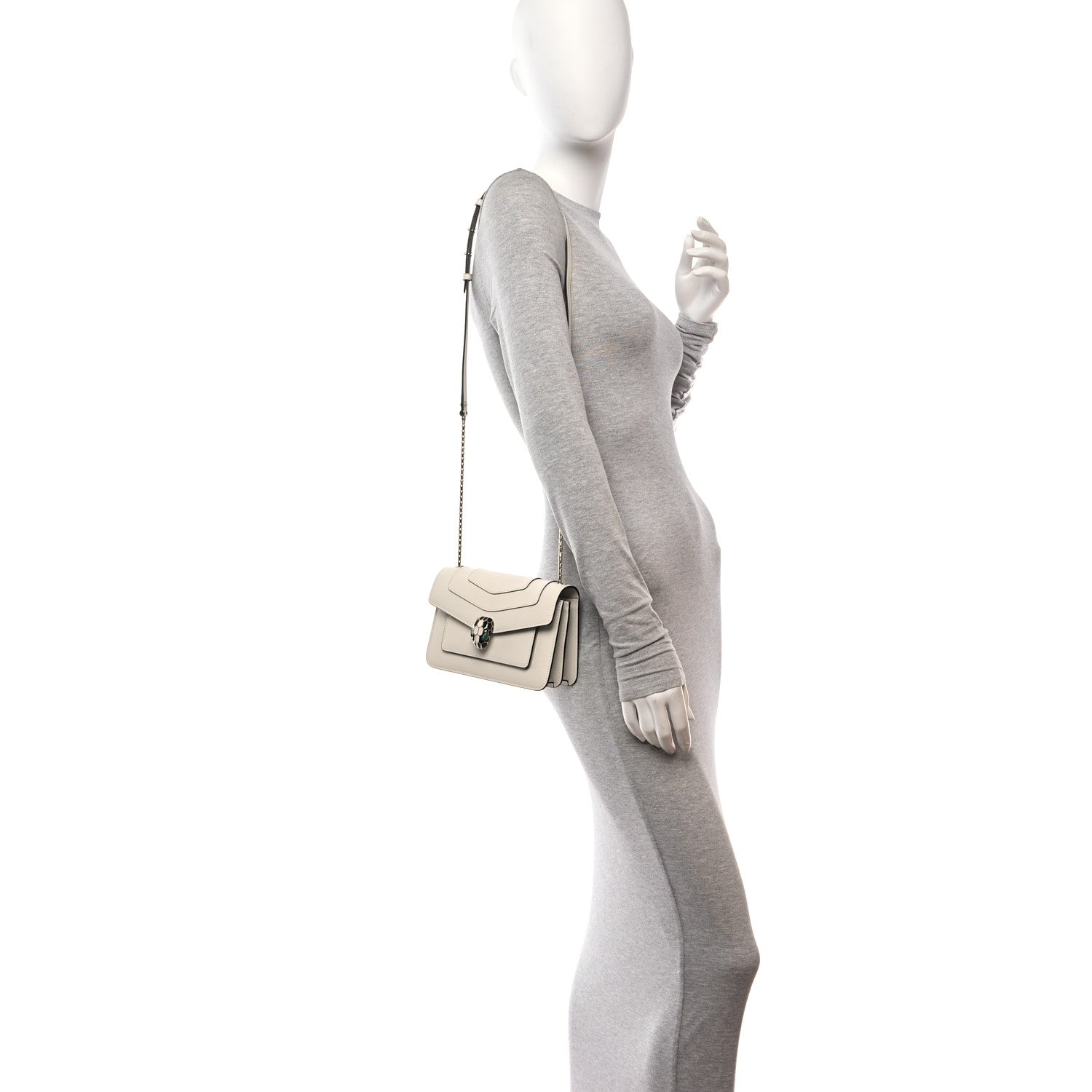 Bulgari Calfskin Serpenti Forever Small Crossbody Bag White Agate 2 of 10