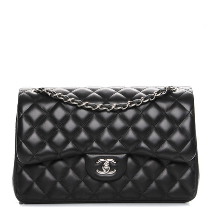 Chanel Lambskin Quilted Jumbo Double Flap Black 1 of 9