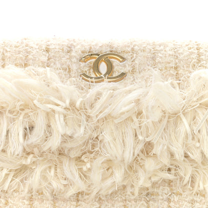Chanel Tweed Quilted Fringe Clutch White 8 of 10