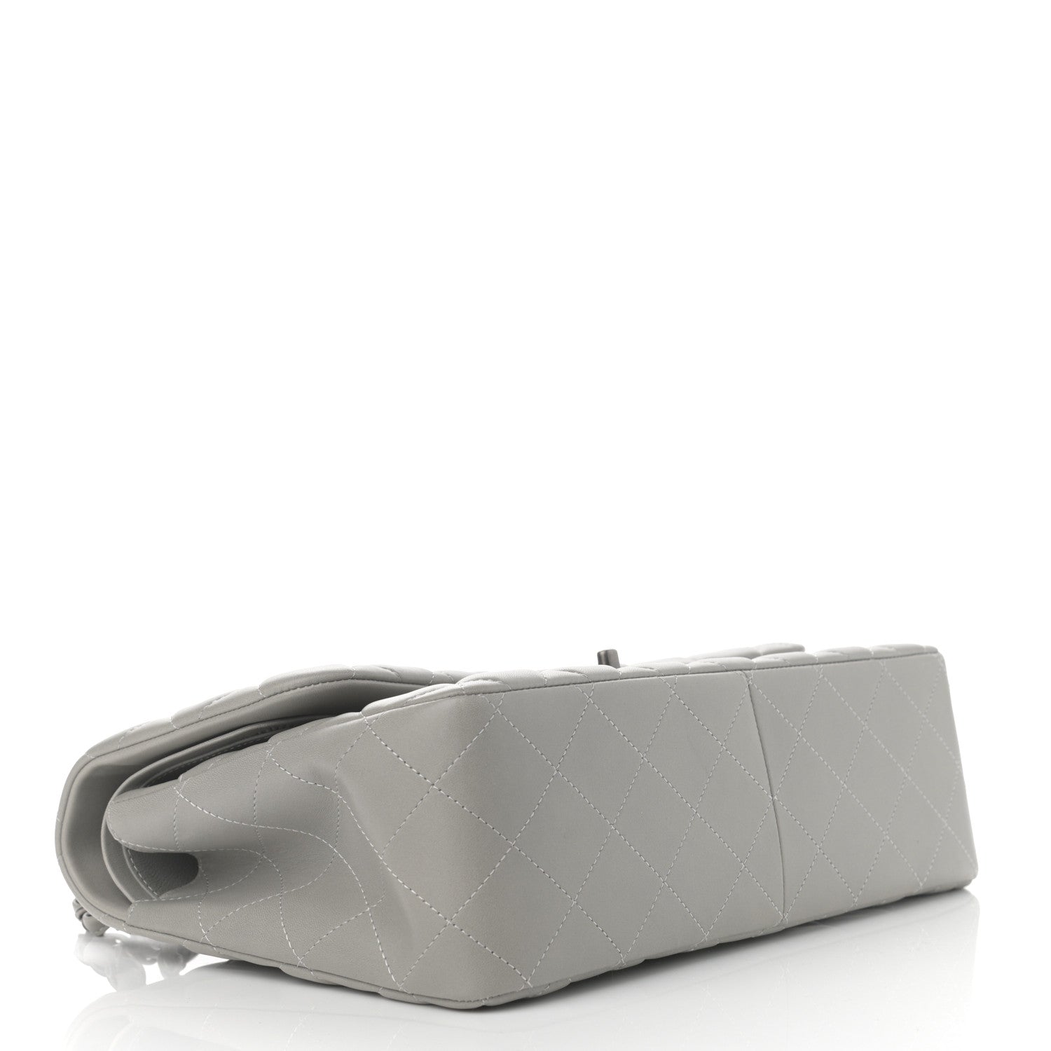 Chanel Lambskin Quilted Jumbo Double Flap Grey 4 of 15