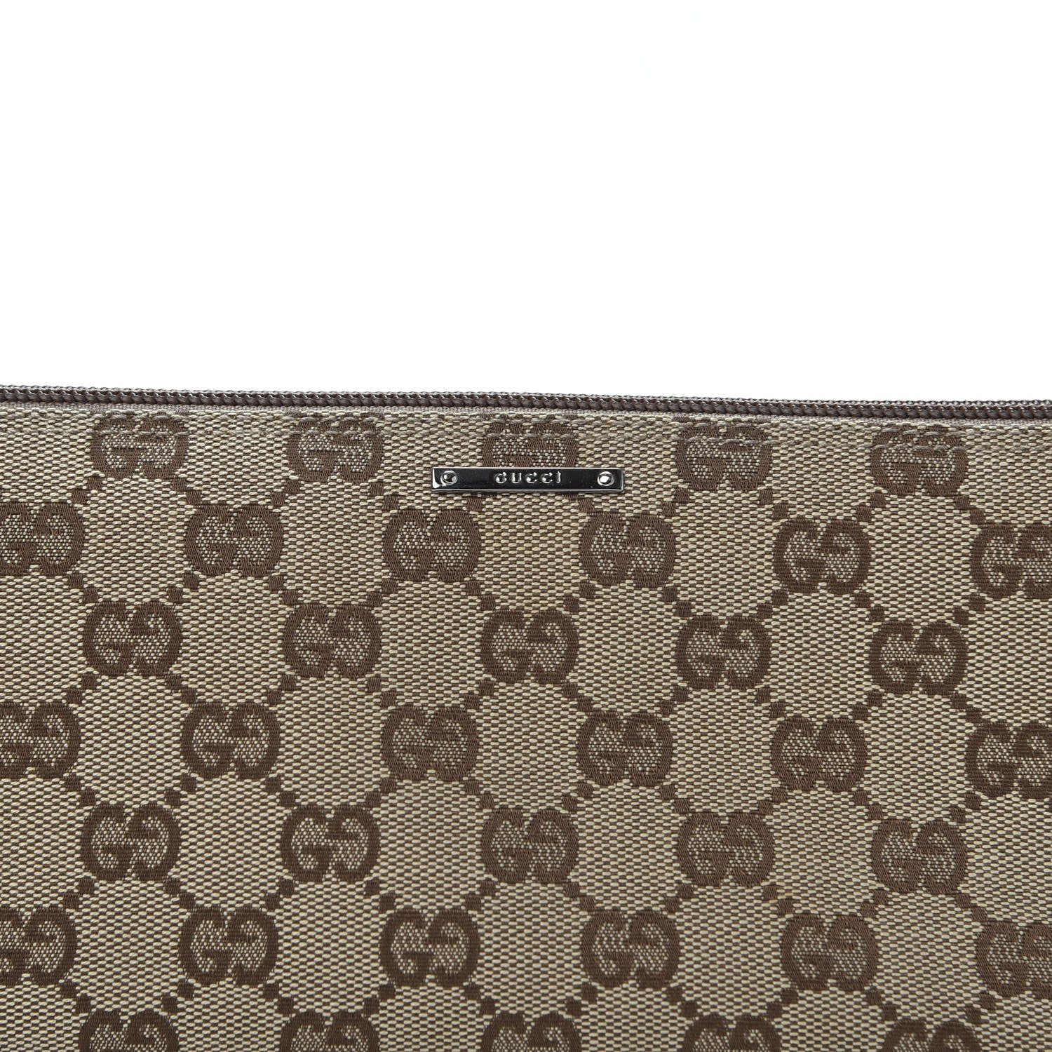 Gucci Monogram Web Boat Pochette Brown 9 of 9