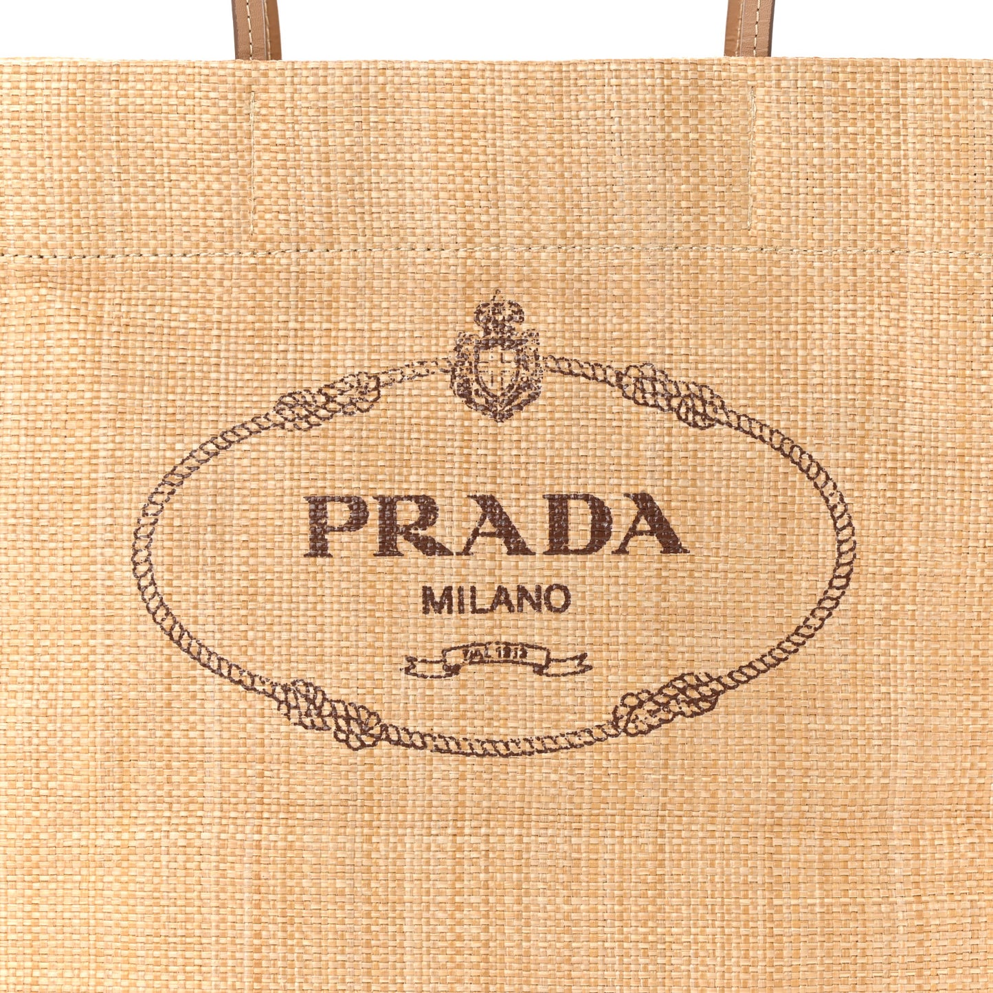 Raffia Logo Tote Naturale