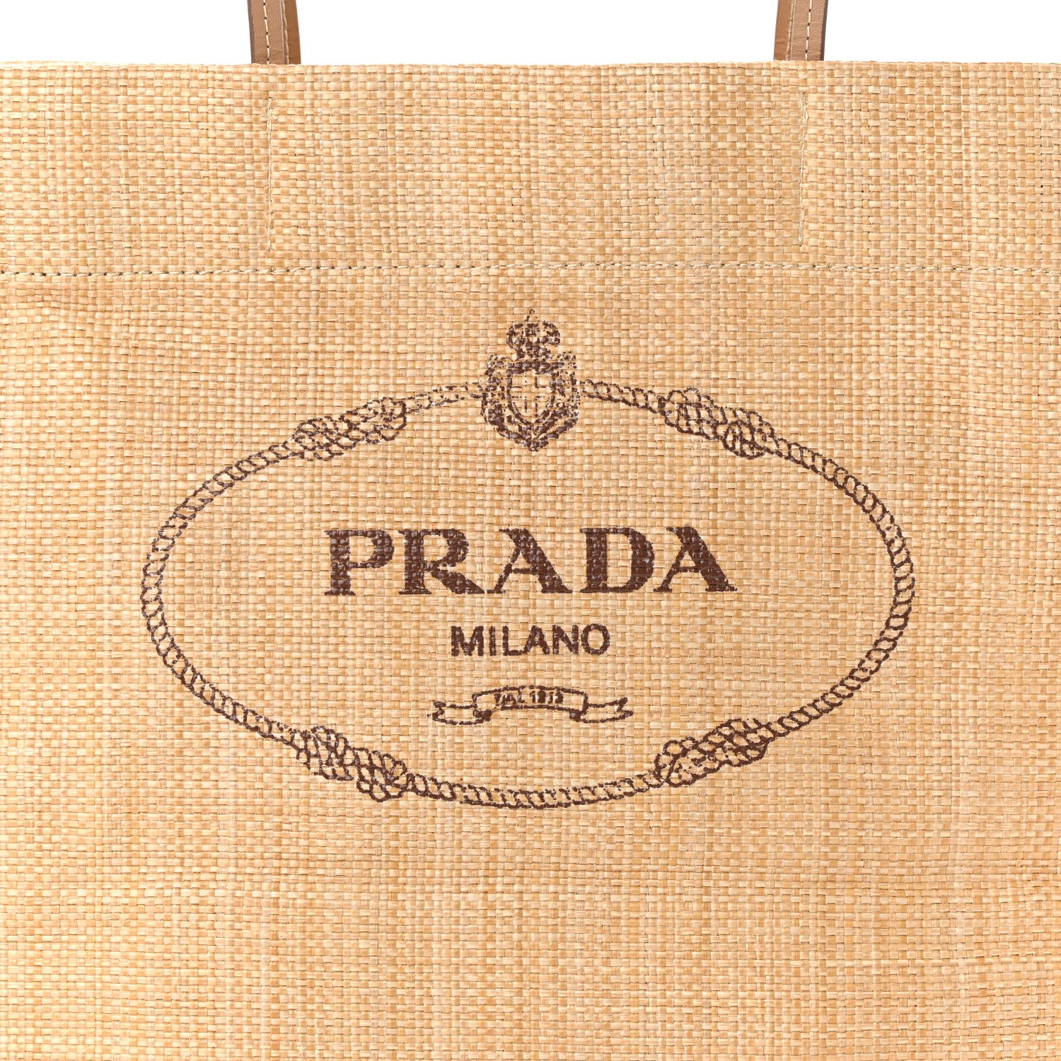 Prada Raffia Logo Tote Naturale 8 of 12
