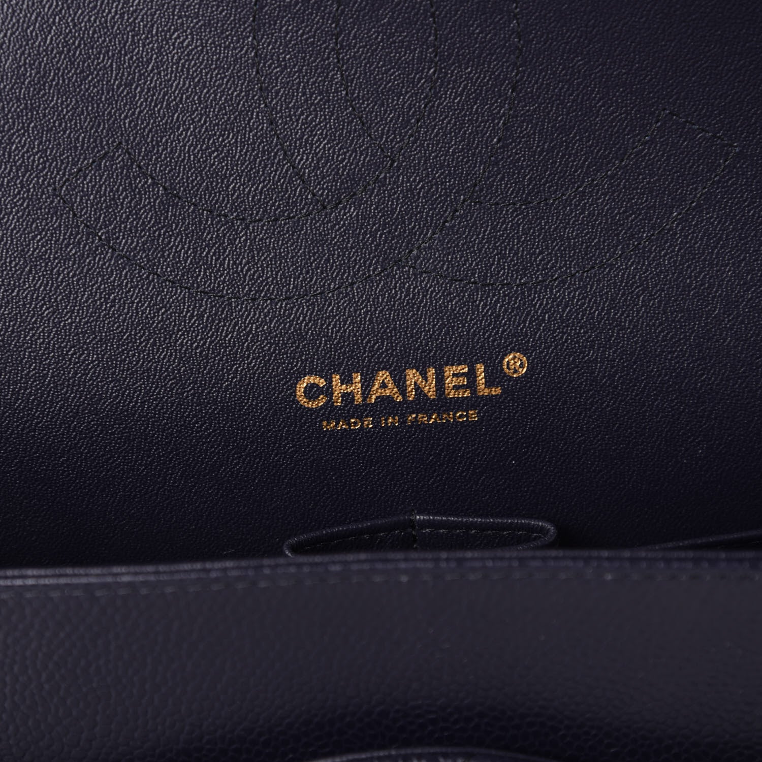 Chanel Caviar Quilted Jumbo Double Flap Navy Blue 8 of 10