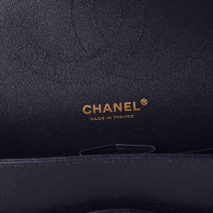 Chanel Caviar Quilted Jumbo Double Flap Navy Blue 8 of 10