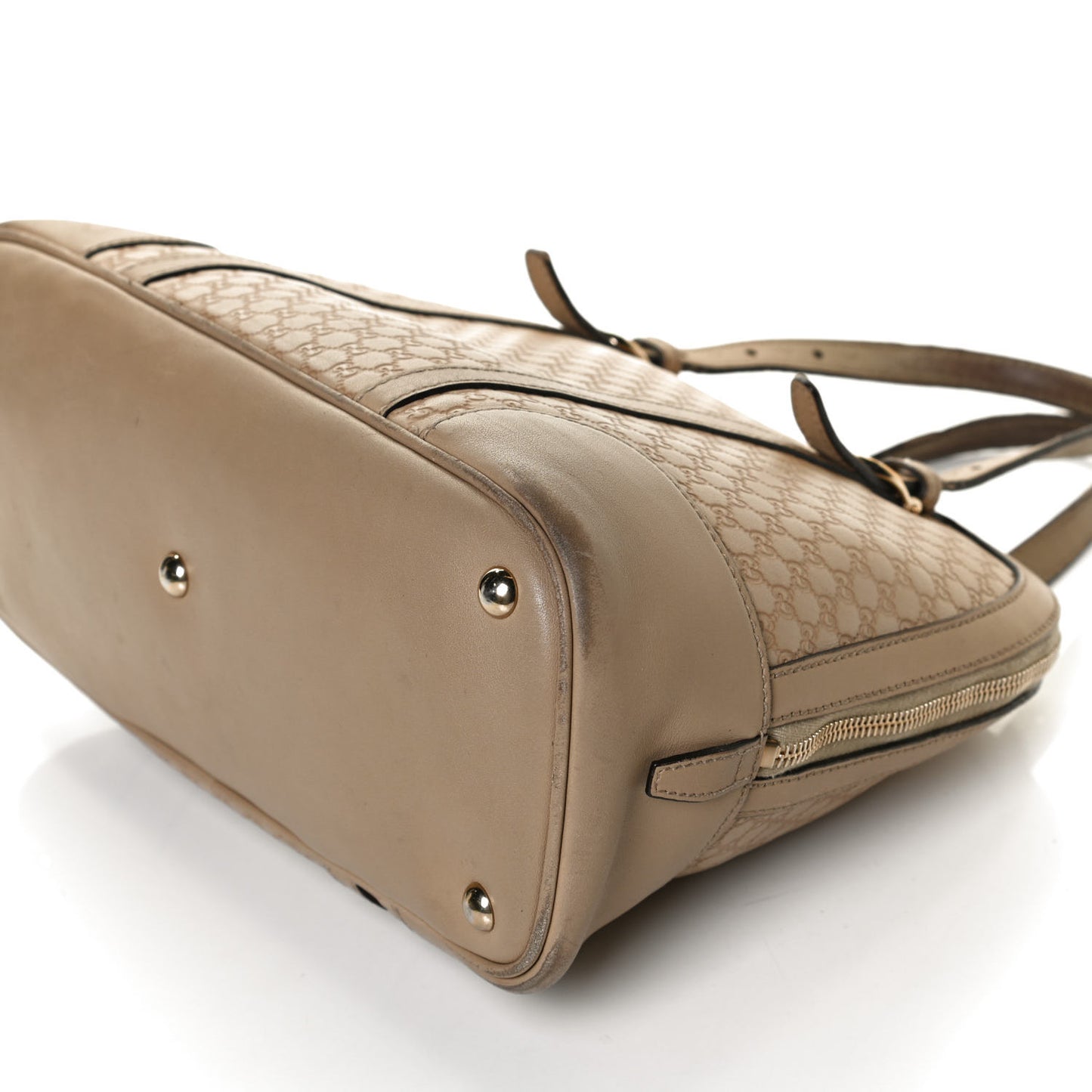 Microguccissima Small Nice Top Handle Dome Bag Beige
