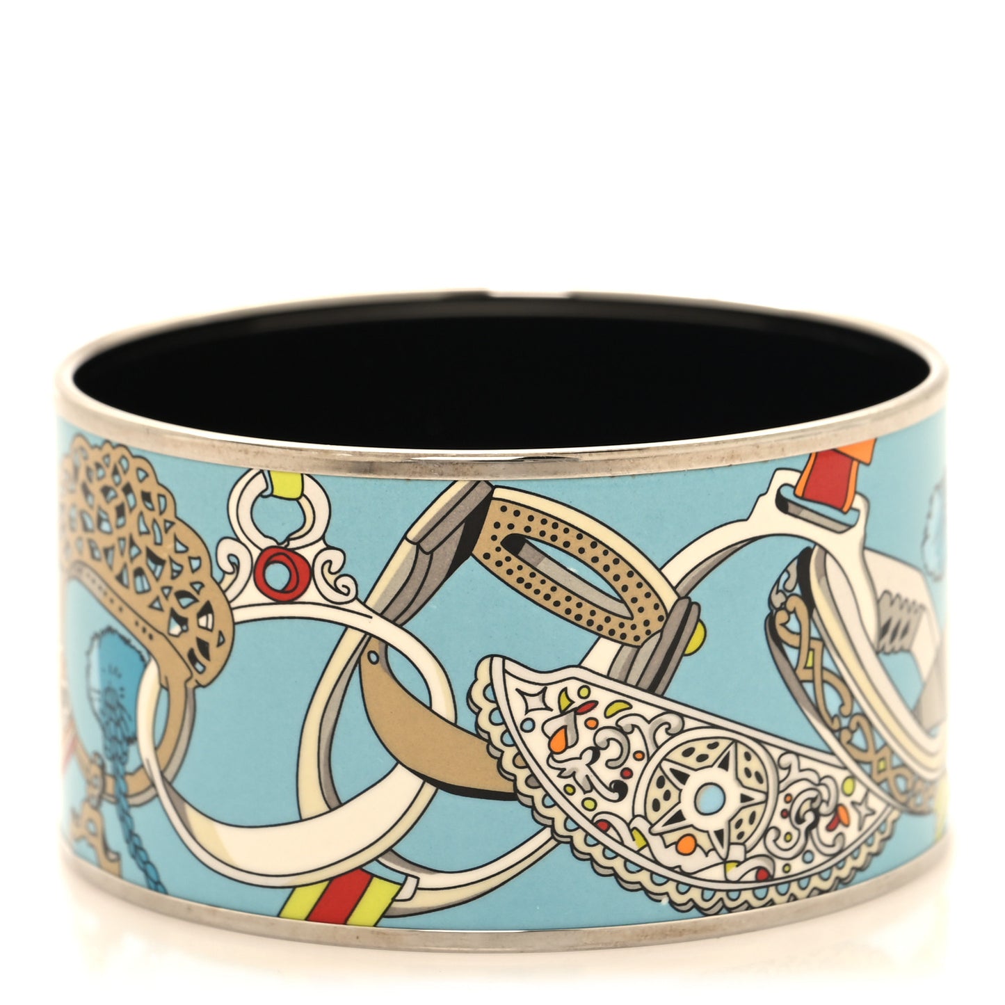Enamel Printed Extra Wide Concours d'Etrier Bracelet 65