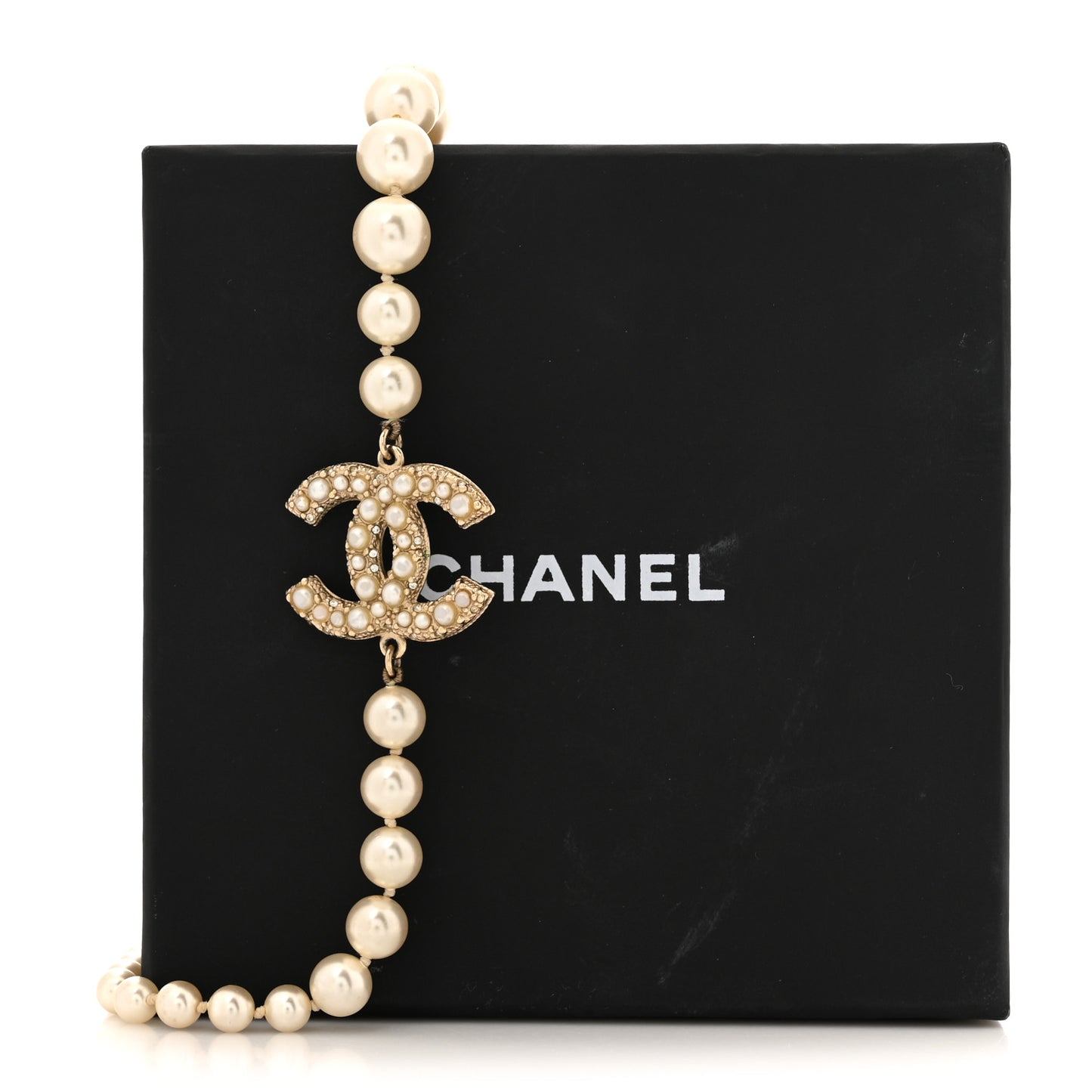 Pearl CC 100th Anniversary Necklace Light Gold