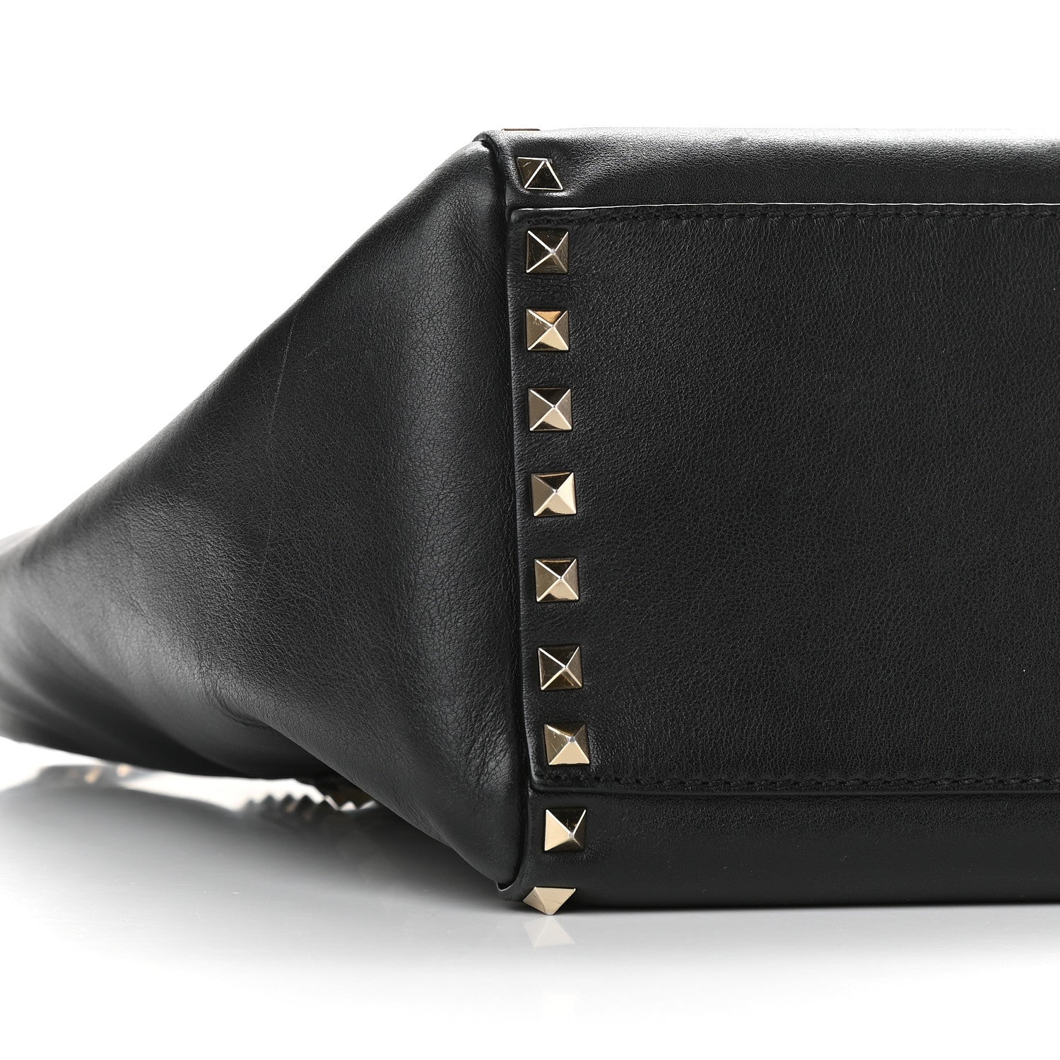Valentino Garavani Vitello Rockstud Double Handle Tote Black 7 of 16