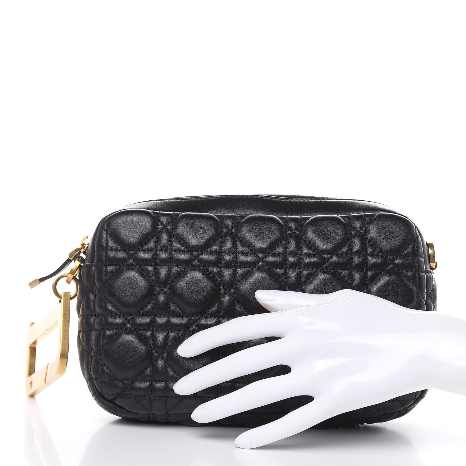 Christian Dior Lambskin Cannage DiorQuake Pouch Black 2 of 9