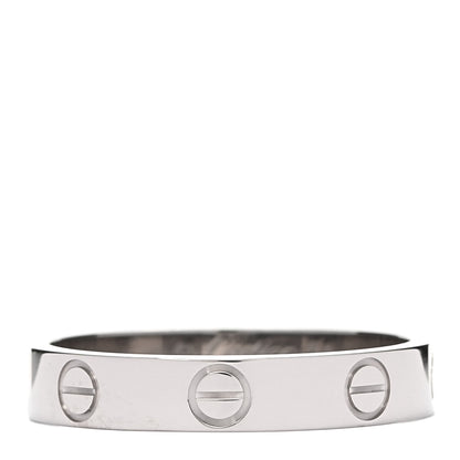 Cartier 18K White Gold 3.5mm LOVE Wedding Band Ring 54 6.75 1 of 5