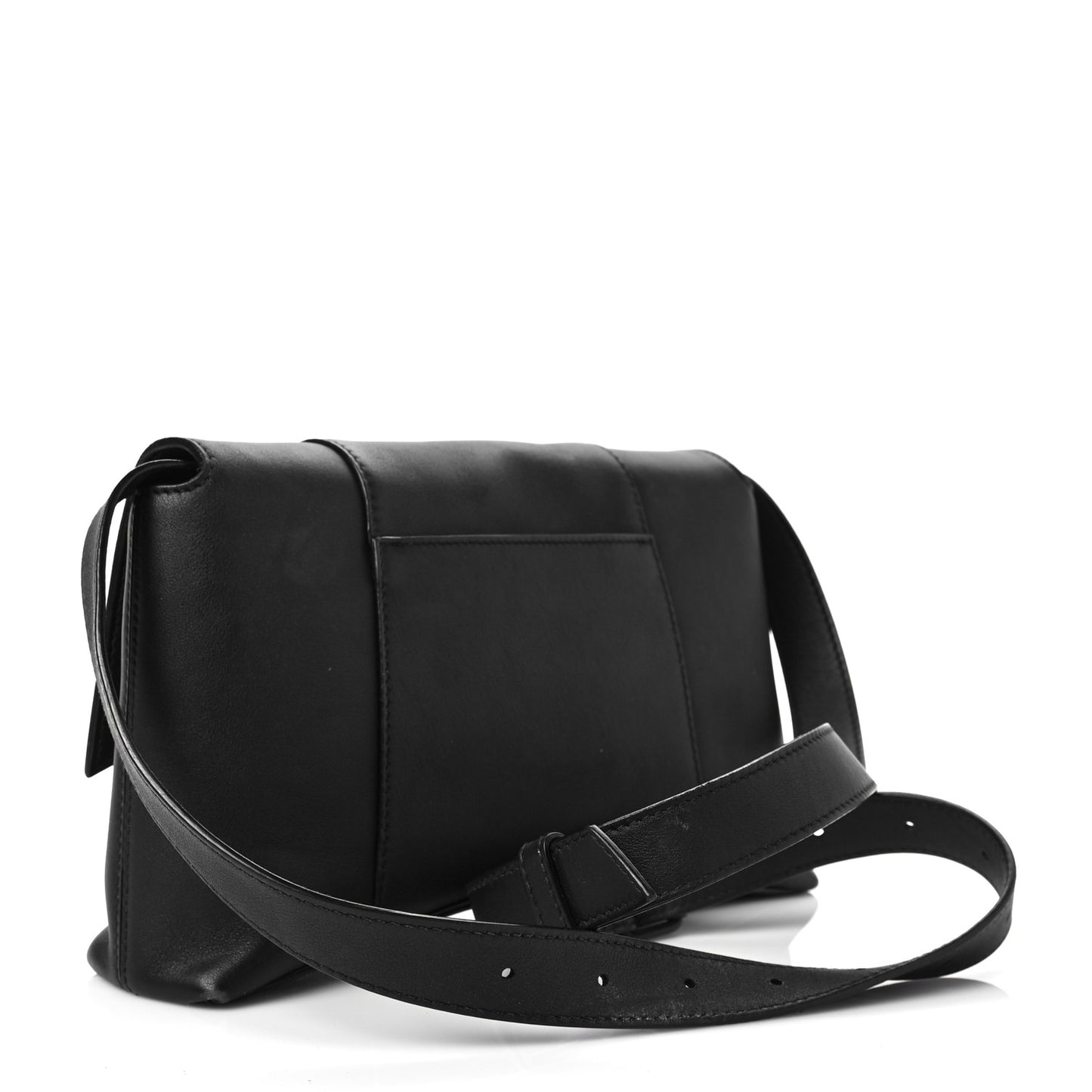 Semi Shiny Smooth Calfskin Monochrome XS Downtown Shoulder Bag Black