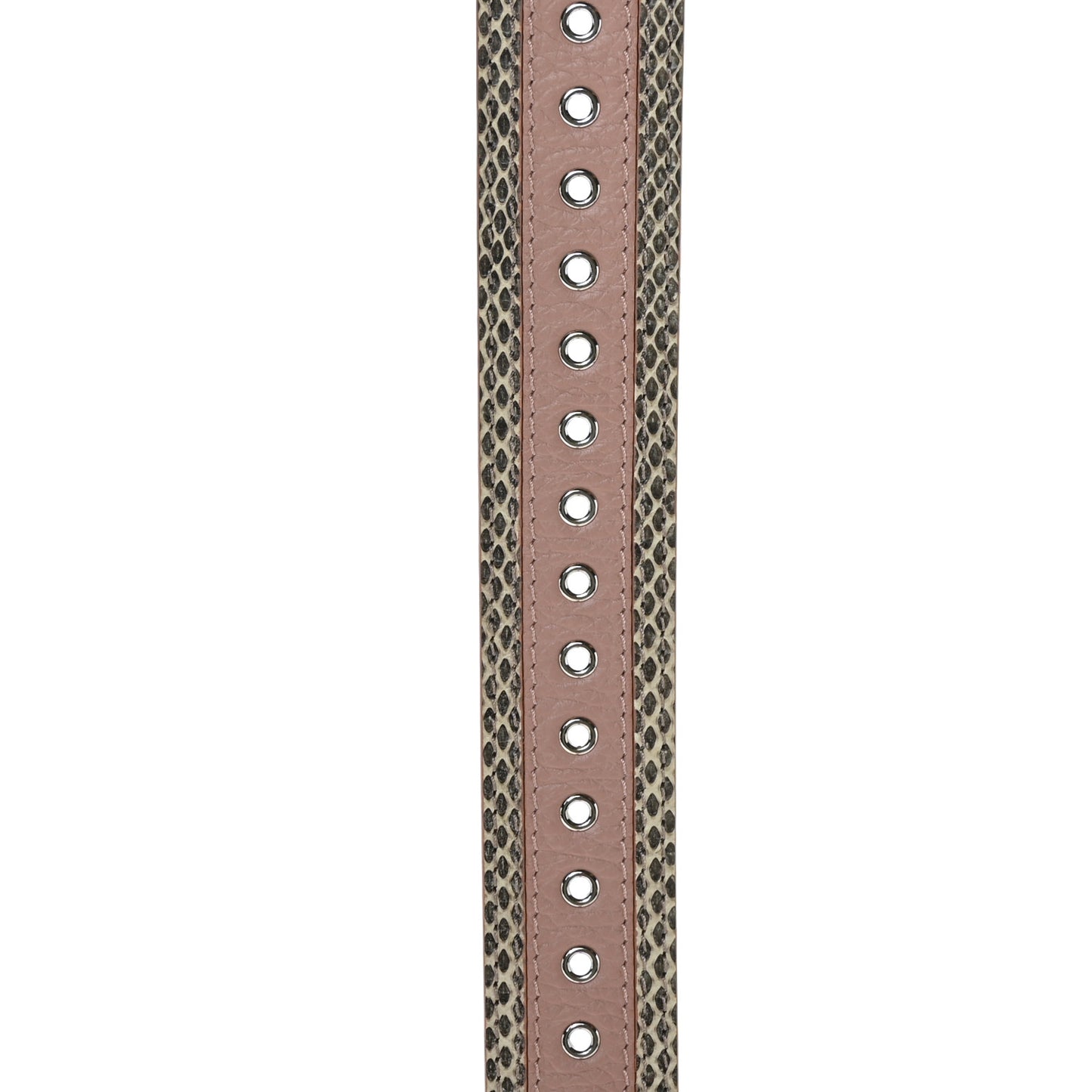 Watersnake Calfskin Bandouliere Shoulder Strap Pink Natural