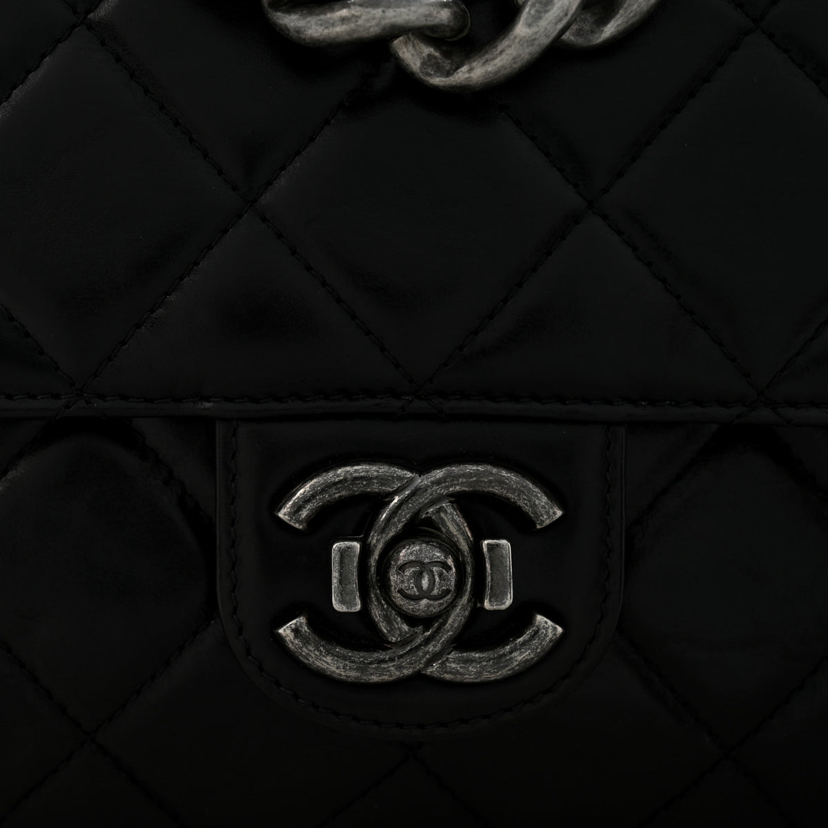Chanel Glazed Calfskin Quilted Medium Perfect Edge Flap Black 12 of 13