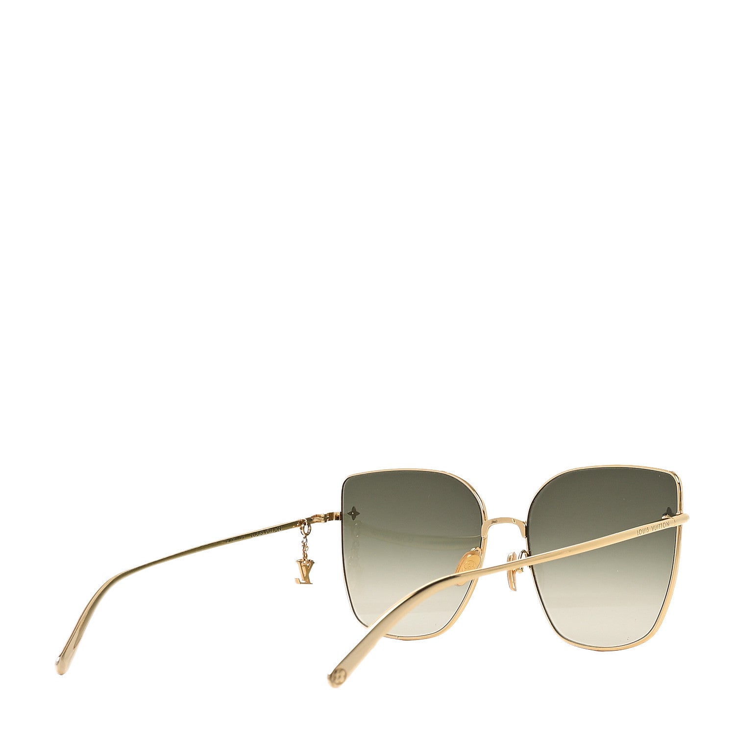 Louis Vuitton Metal LV Charm Cat Eye Sunglasses Z1720U Gold 4 of 8