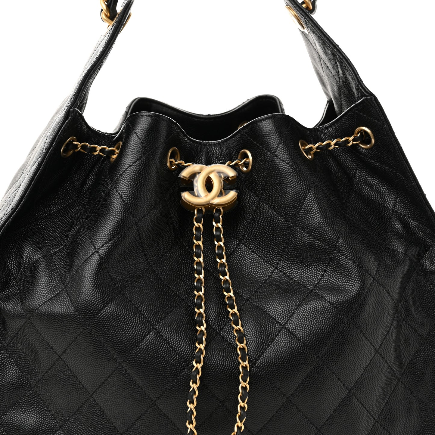 Caviar Quilted Medium Chanel 25 Handbag Black