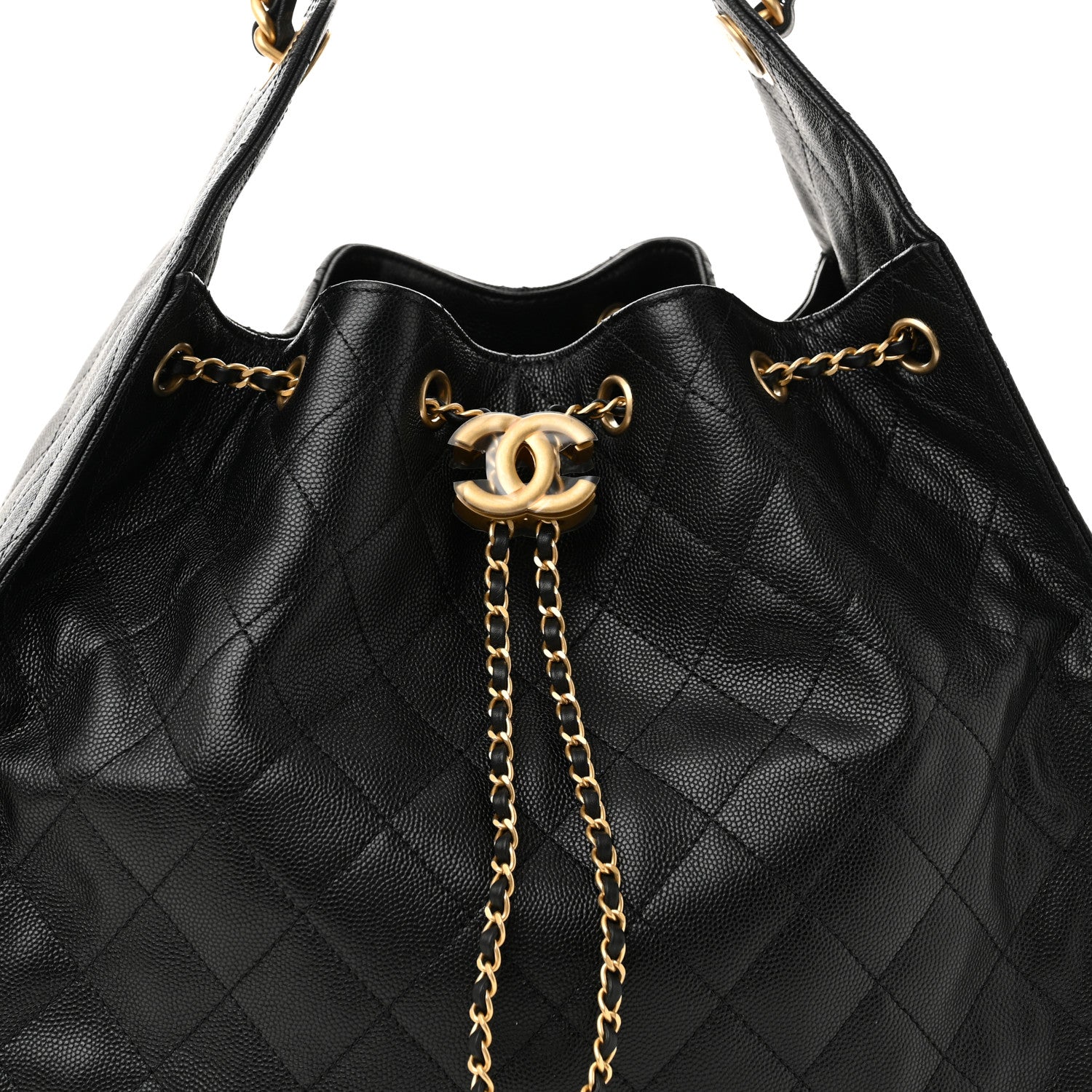 Chanel Caviar Quilted Medium Chanel 25 Handbag Black 9 of 12