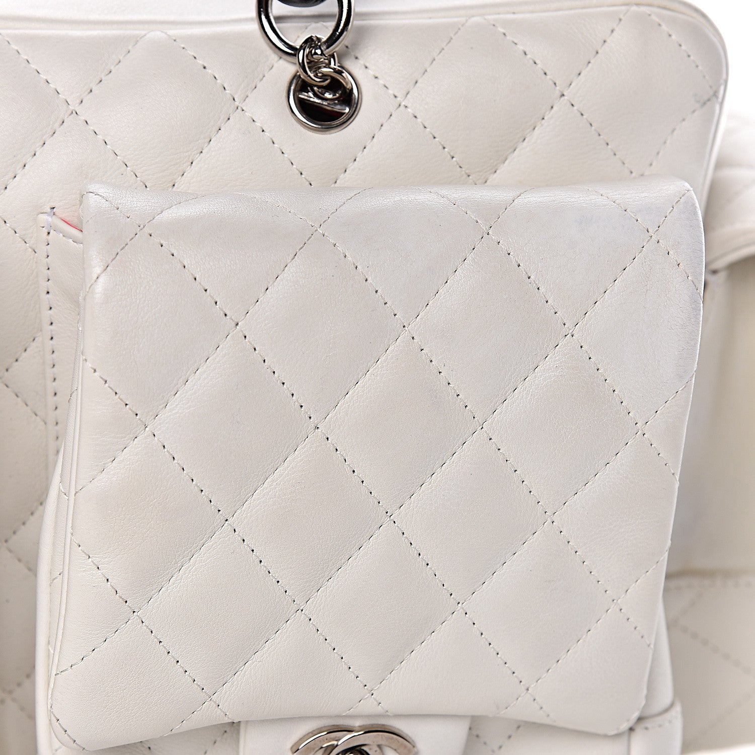 Chanel Calfskin Quilted Large Cambon Multipocket Reporter White 14 of 20