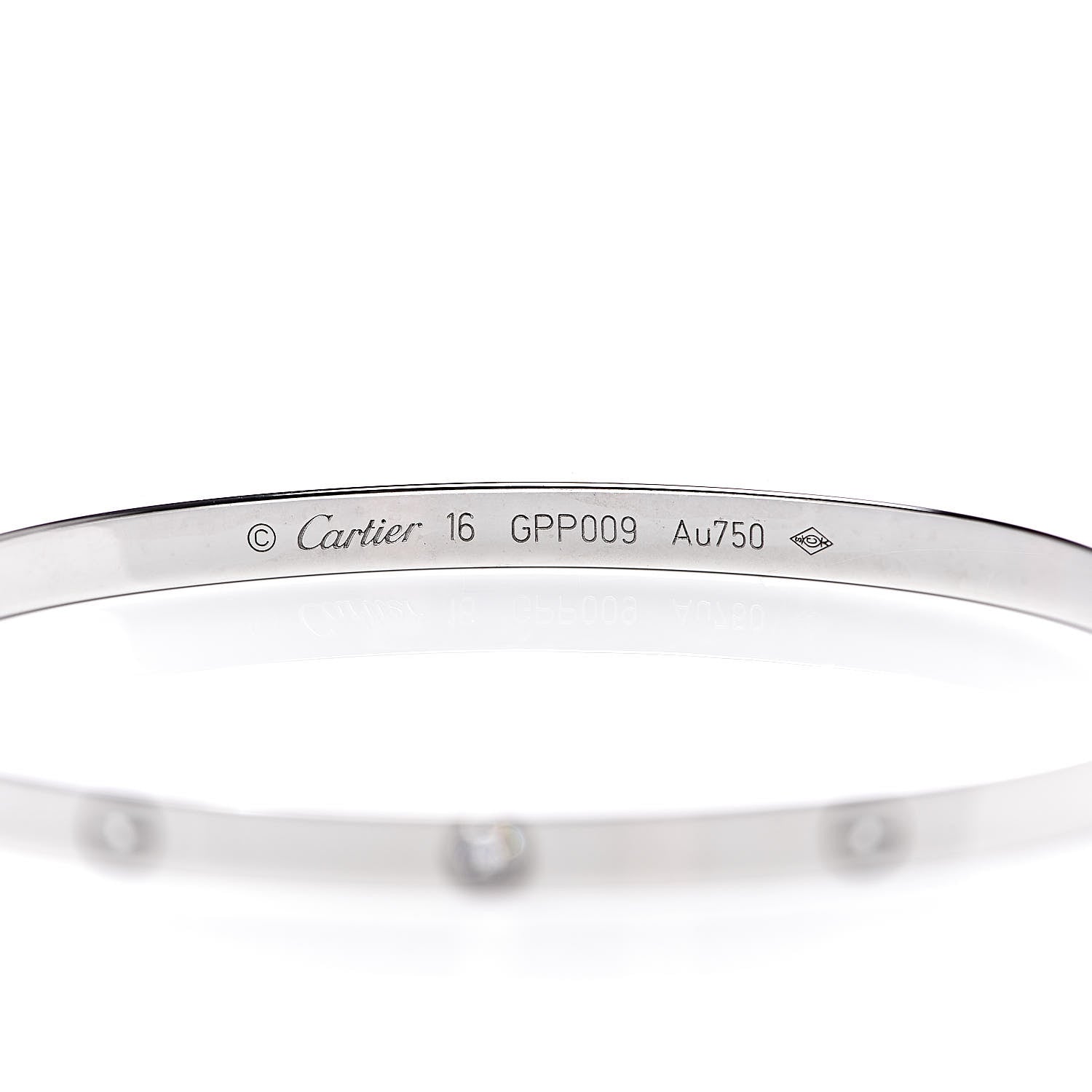 Cartier 18K White Gold 6 Diamond Small LOVE Bracelet 16 4 of 6