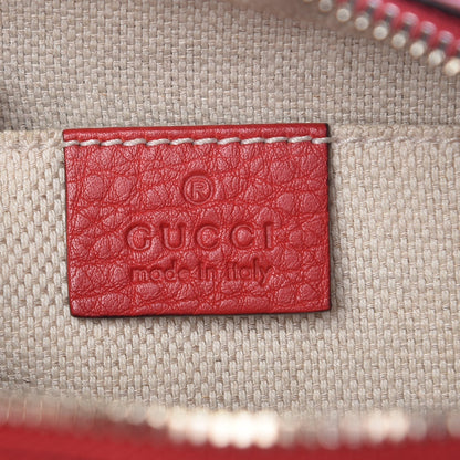 Gucci Pebbled Calfskin Small Soho Disco Bag Tabasco Red 6 of 8