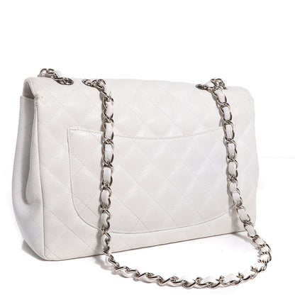 Chanel Caviar Jumbo Single Flap White 3 of 8
