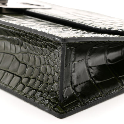 Christian Louboutin Calfskin Alligator Embossed Elisa Baguette Forest Night 9 of 9