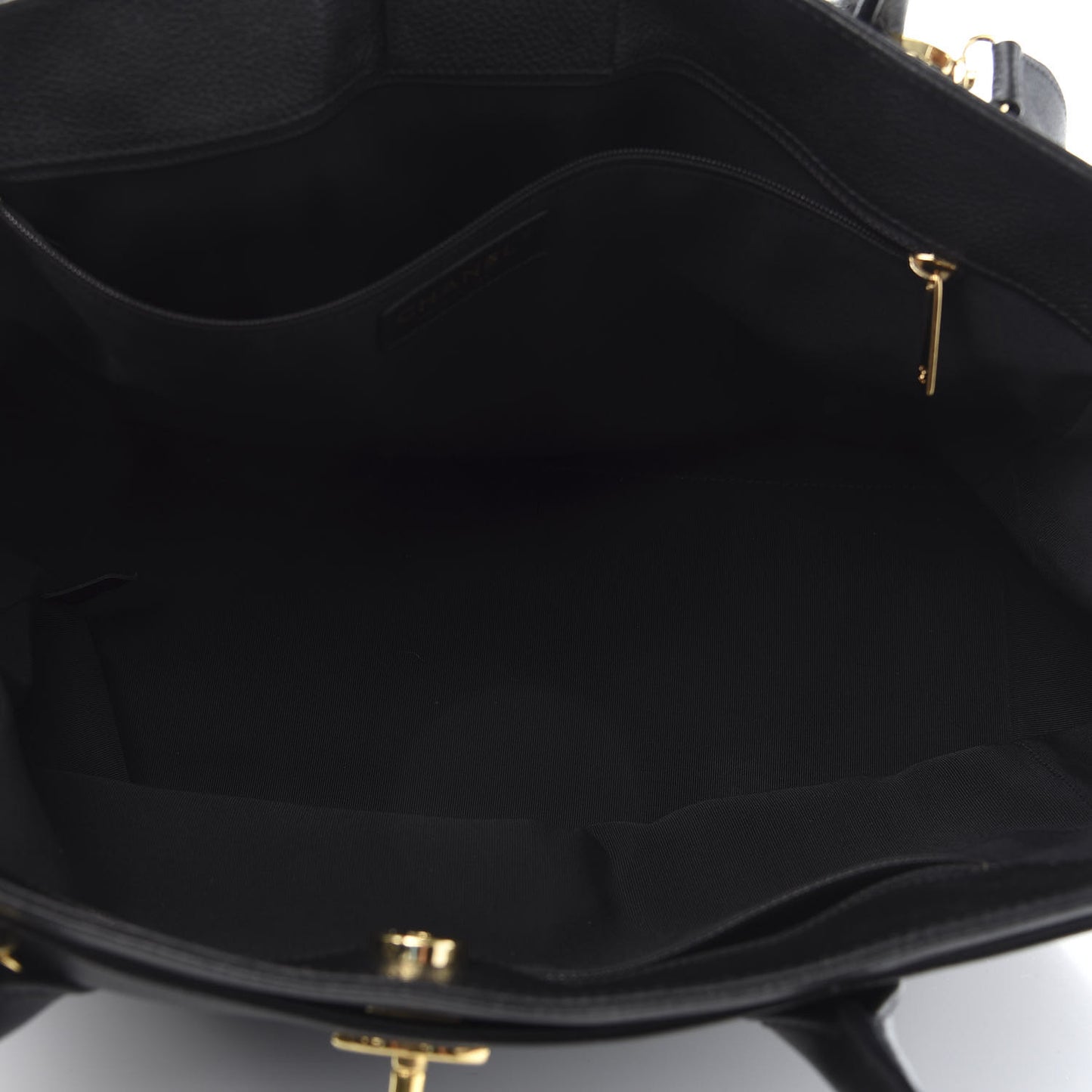 Calfskin Cerf Executive Shopper Tote Black