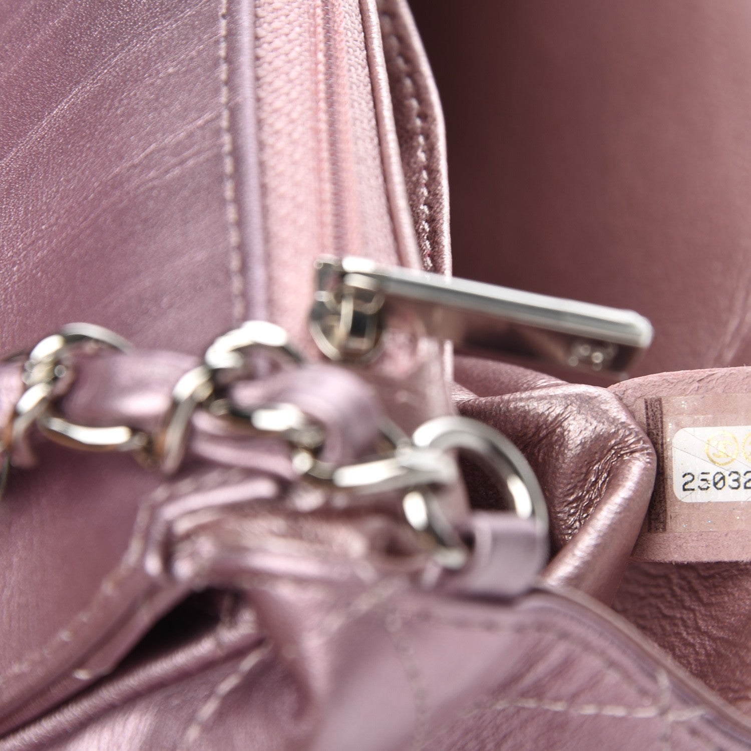Chanel Metallic Calfskin Quilted Mini Rectangular Flap Pink 7 of 8
