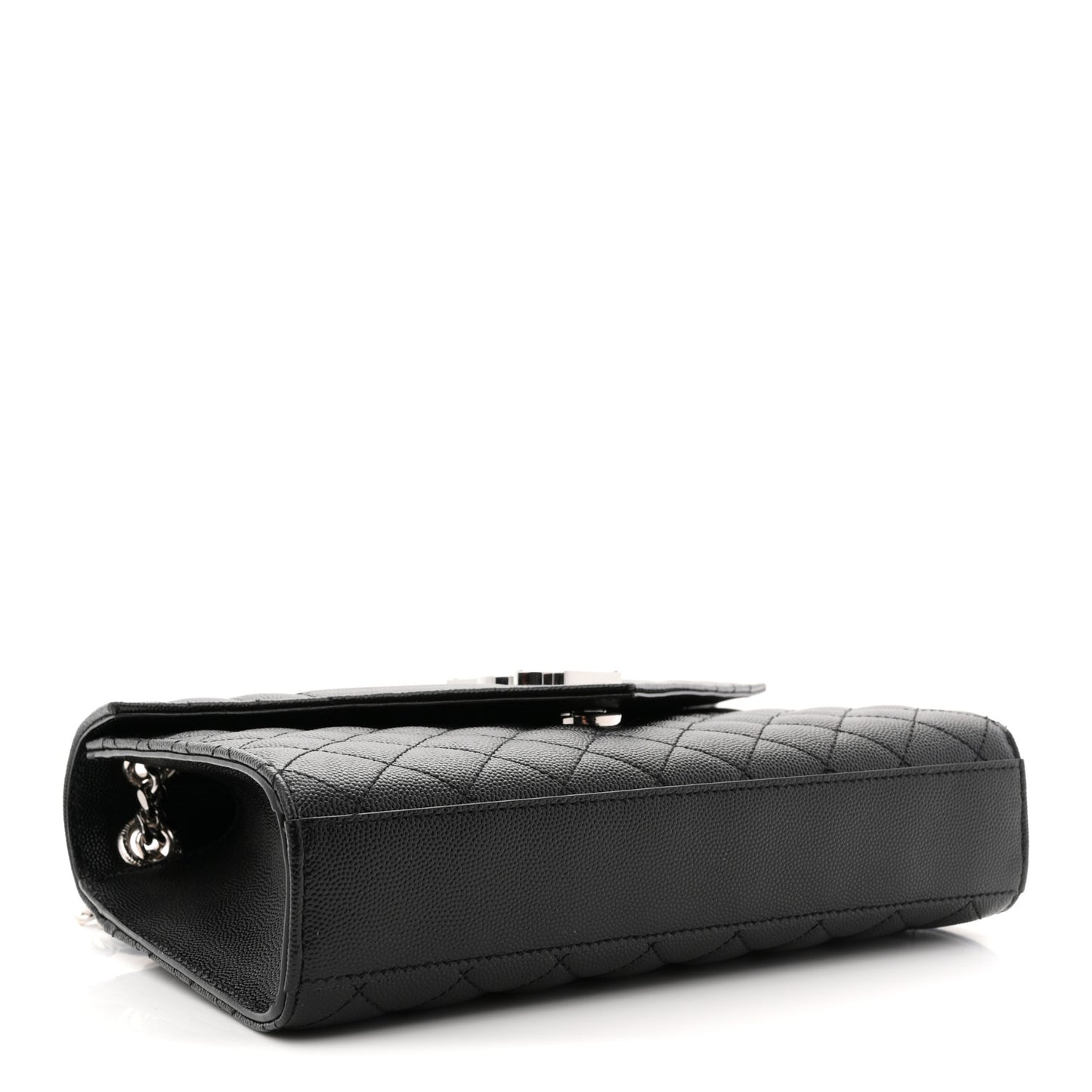 Grain De Poudre Textured Mixed Matelasse Triquilt Medium Monogram Satchel Black